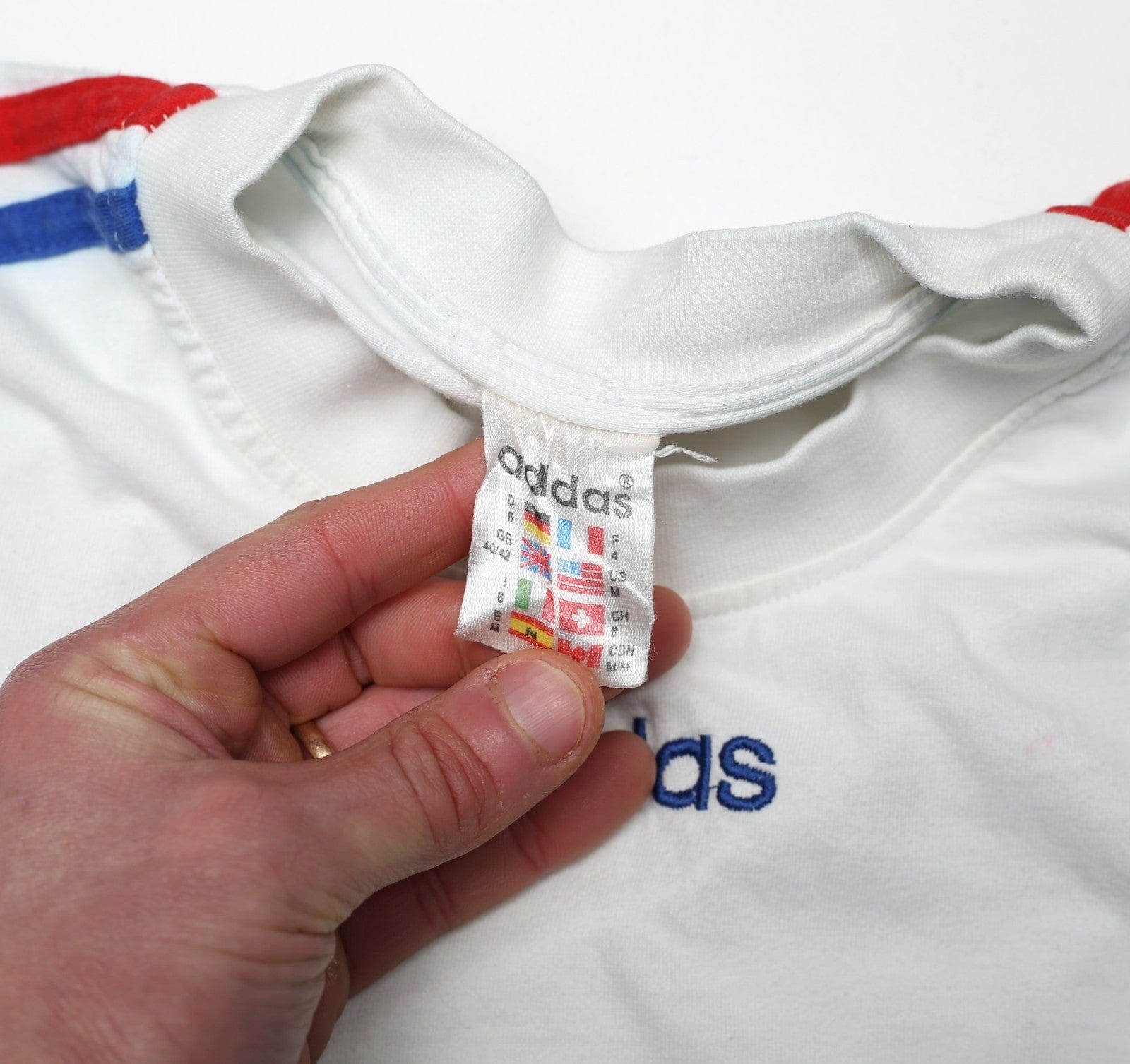 1996/98 FRANCE Vintage adidas Football Cotton Training Shirt (M) Euro 96