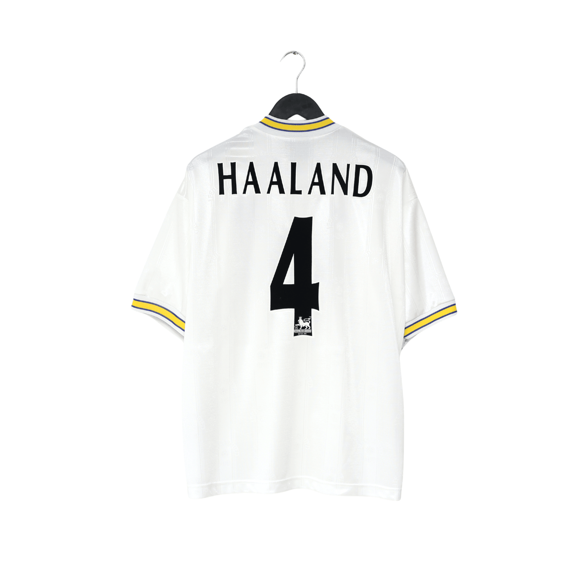 1996/98 HAALAND #4 Leeds United Vintage PUMA Home Football Shirt (L)