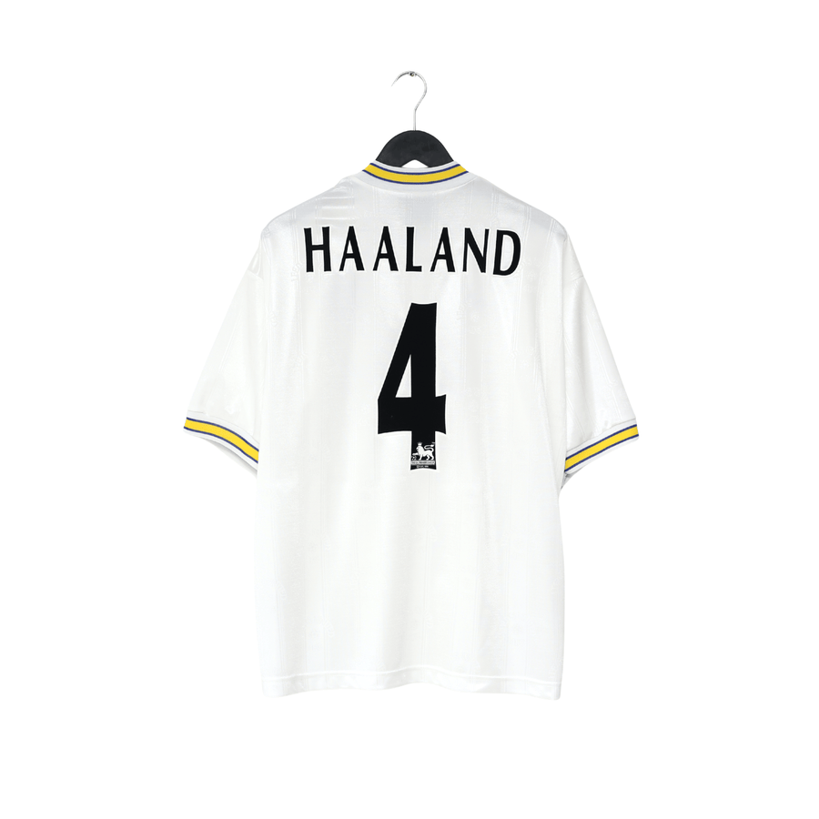 1996/98 HAALAND #4 Leeds United Vintage PUMA Home Football Shirt (L)