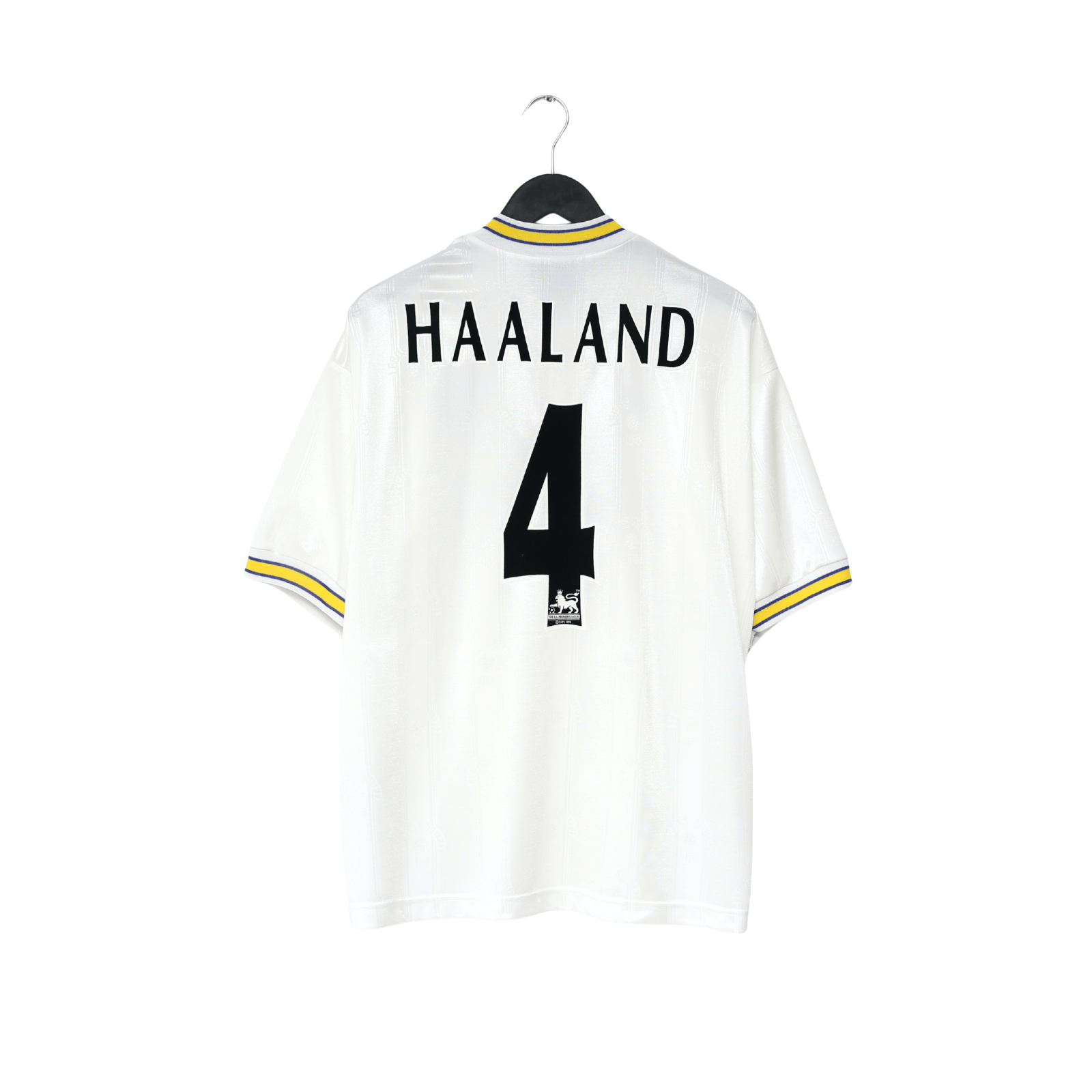 1996/98 HAALAND #4 Leeds United Vintage PUMA Home Football Shirt (L)