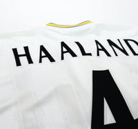 1996/98 HAALAND #4 Leeds United Vintage PUMA Home Football Shirt (L)