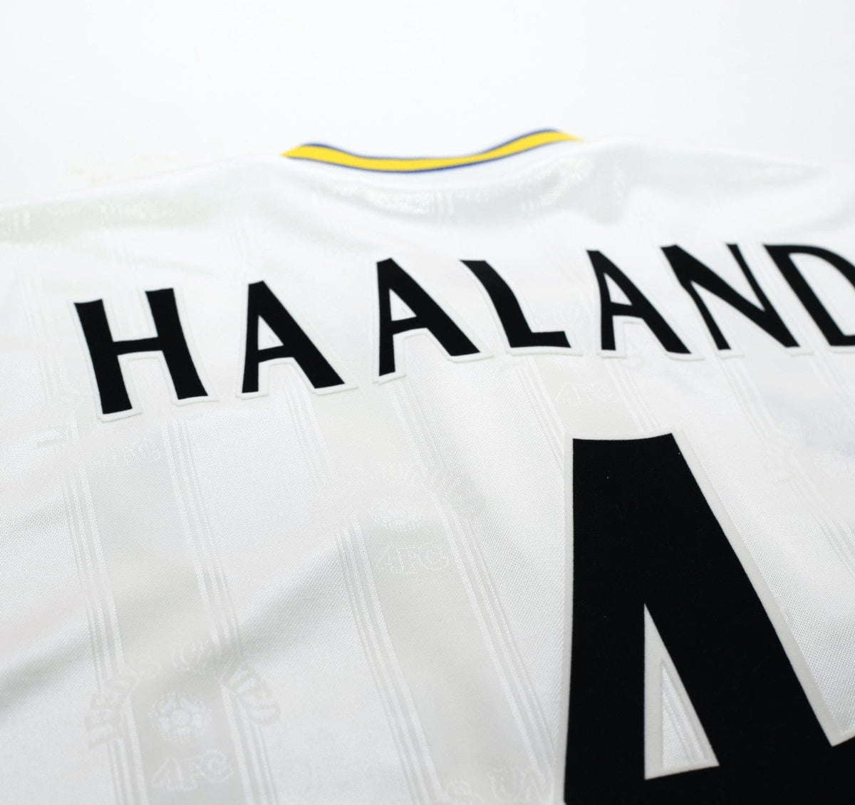 1996/98 HAALAND #4 Leeds United Vintage PUMA Home Football Shirt (L)