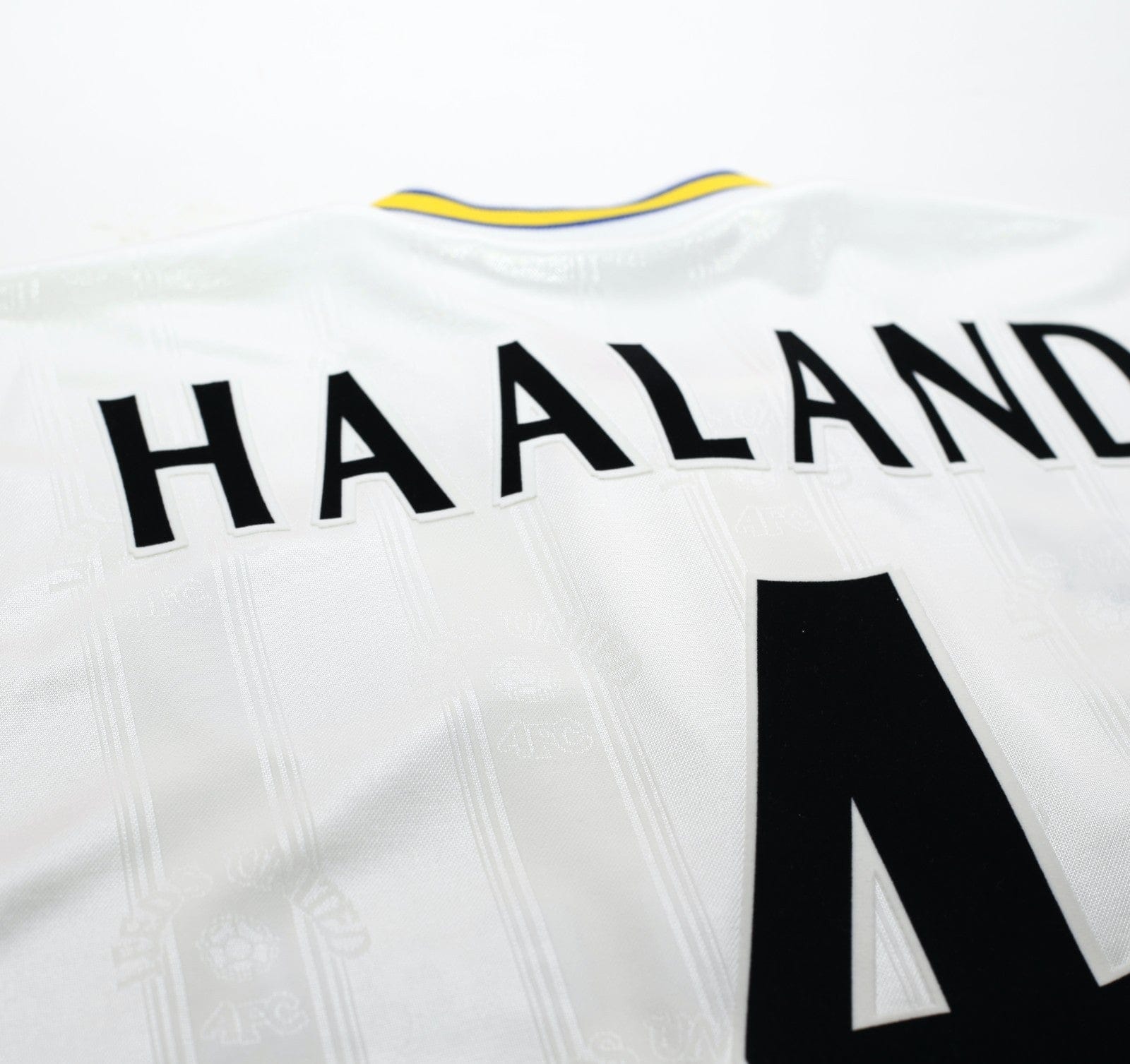 1996/98 HAALAND #4 Leeds United Vintage PUMA Home Football Shirt (L)