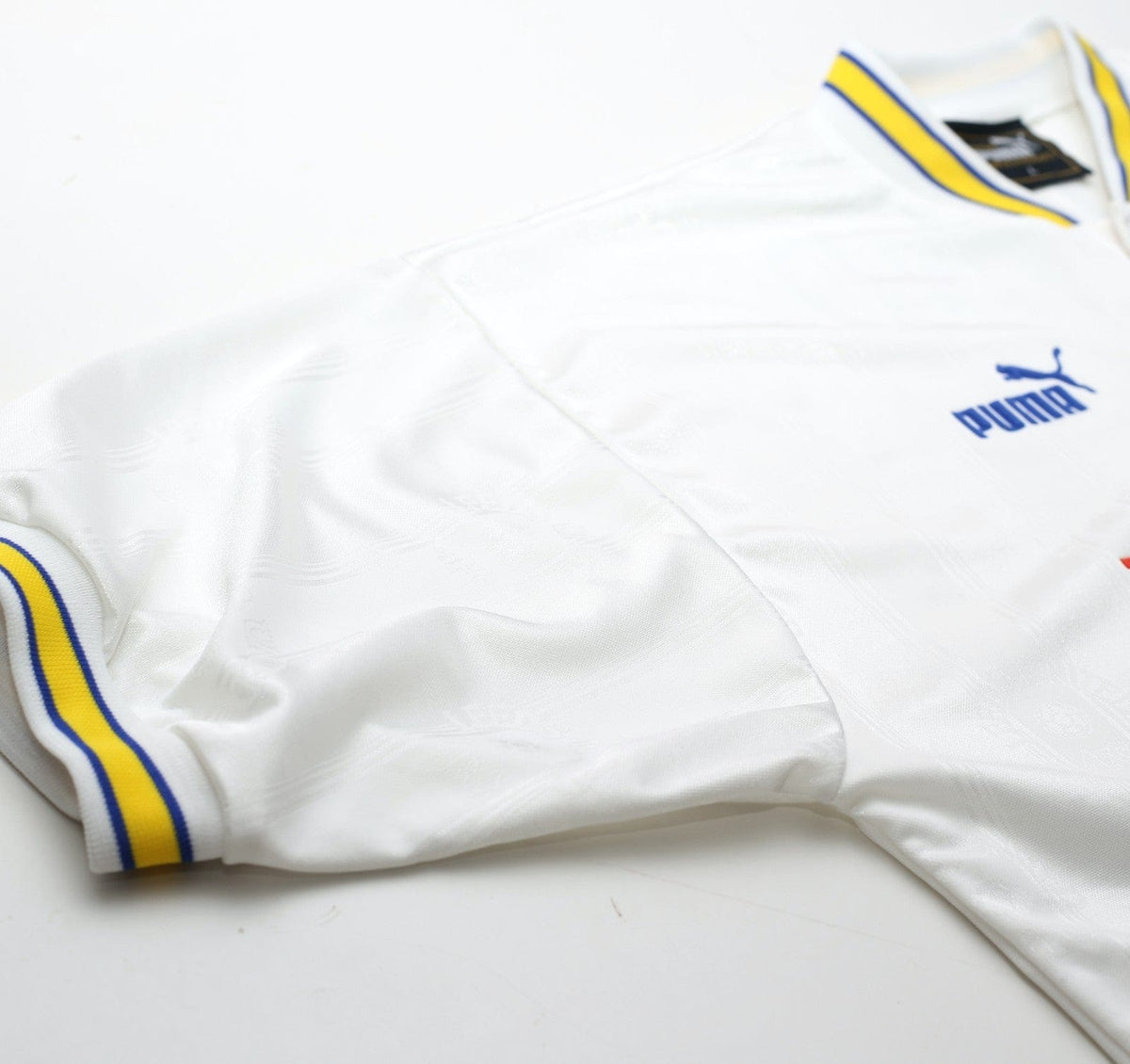1996/98 HAALAND #4 Leeds United Vintage PUMA Home Football Shirt (L)
