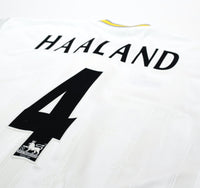 1996/98 HAALAND #4 Leeds United Vintage PUMA Home Football Shirt (L)