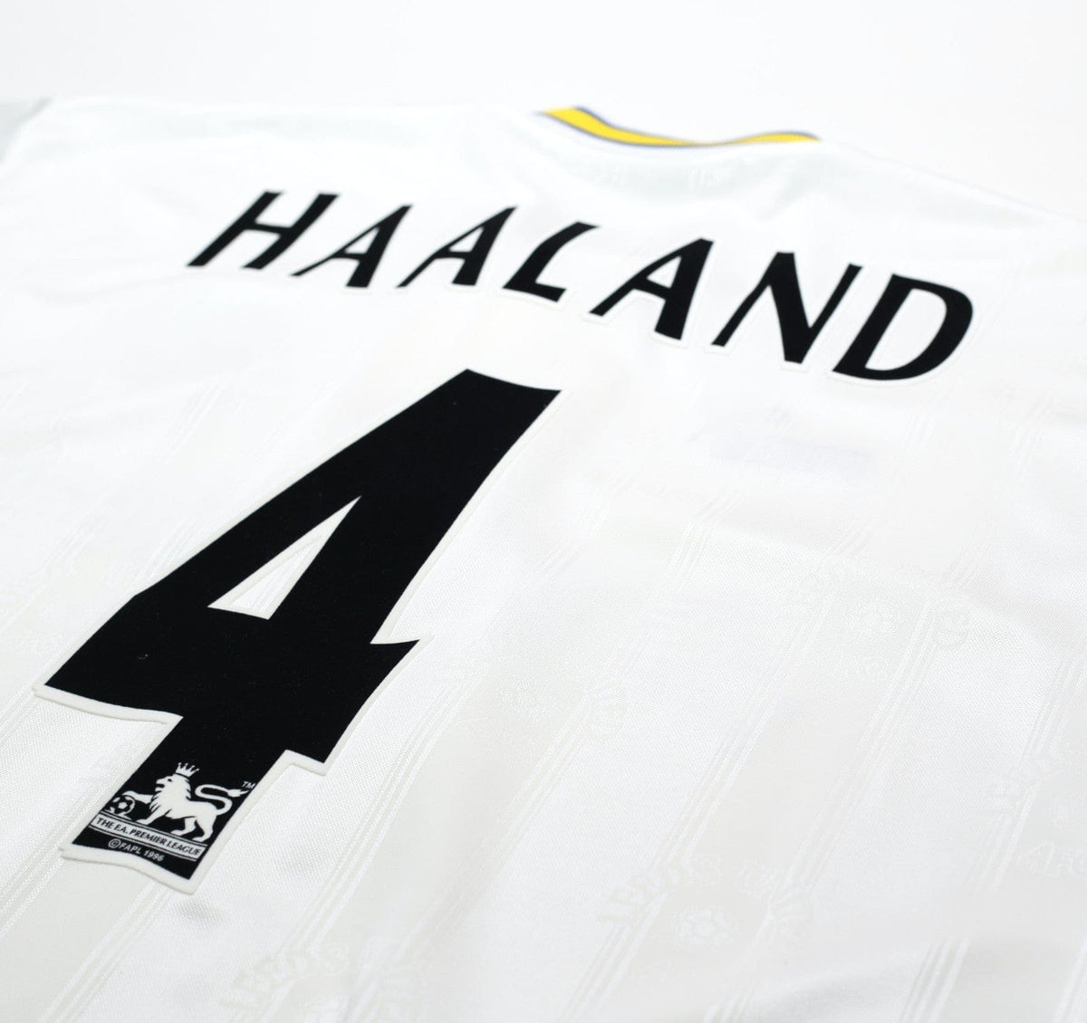 1996/98 HAALAND #4 Leeds United Vintage PUMA Home Football Shirt (L)