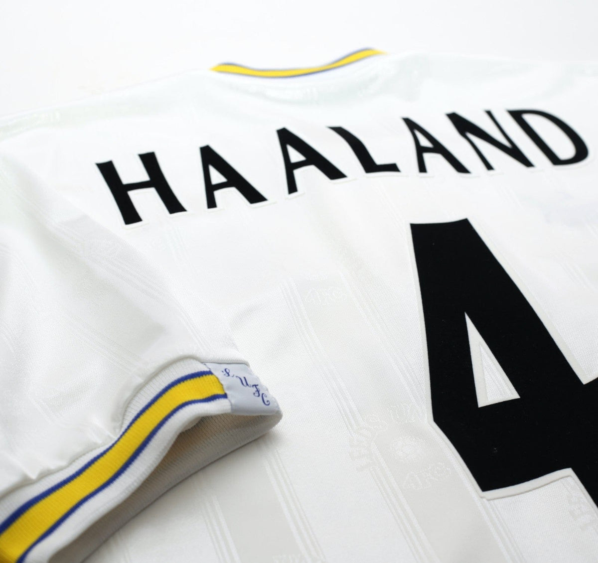 1996/98 HAALAND #4 Leeds United Vintage PUMA Home Football Shirt (L)