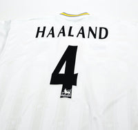 1996/98 HAALAND #4 Leeds United Vintage PUMA Home Football Shirt (L)