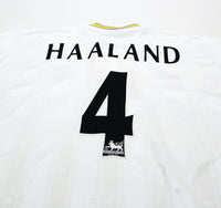 1996/98 HAALAND #4 Leeds United Vintage PUMA Home Football Shirt (L)