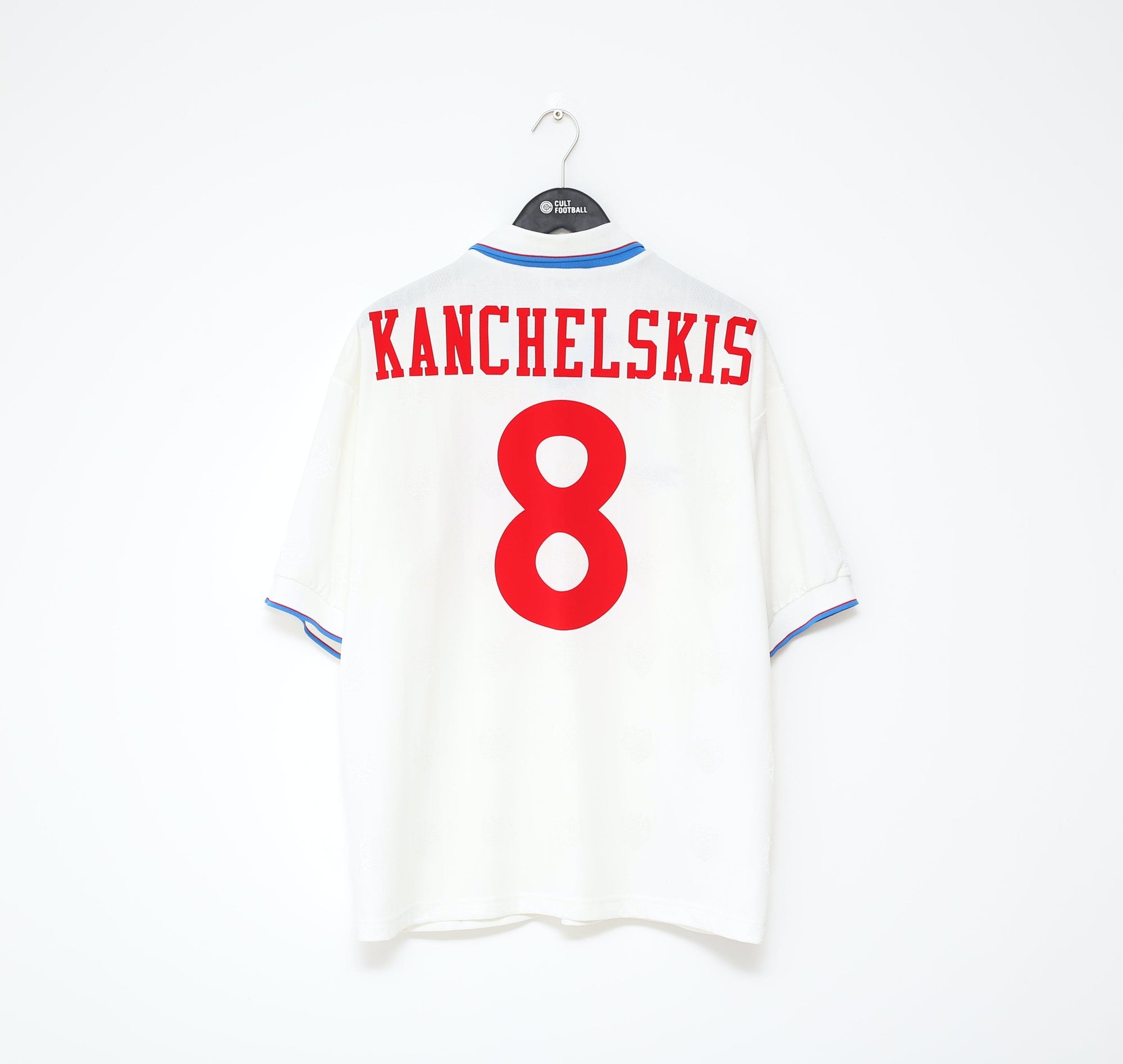 1996/98 KANCHELSKIS #8 Russia Vintage Reebok Home Football Shirt (L) Man Utd