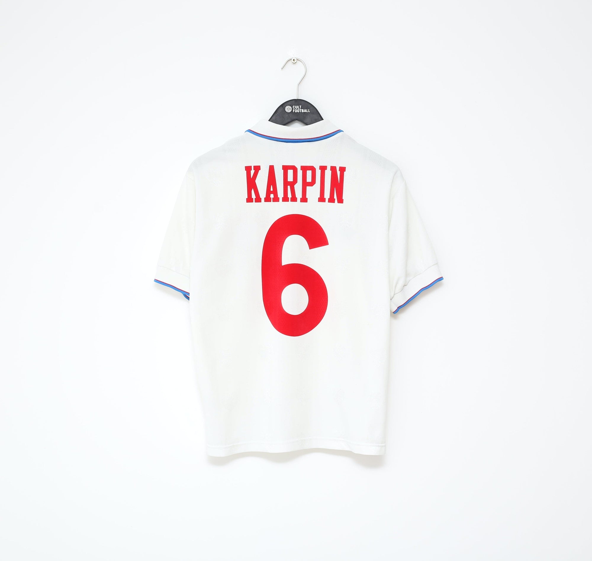 1996/98 KARPIN #6 Russia Vintage Reebok Home Football Shirt (S) Real Sociedad