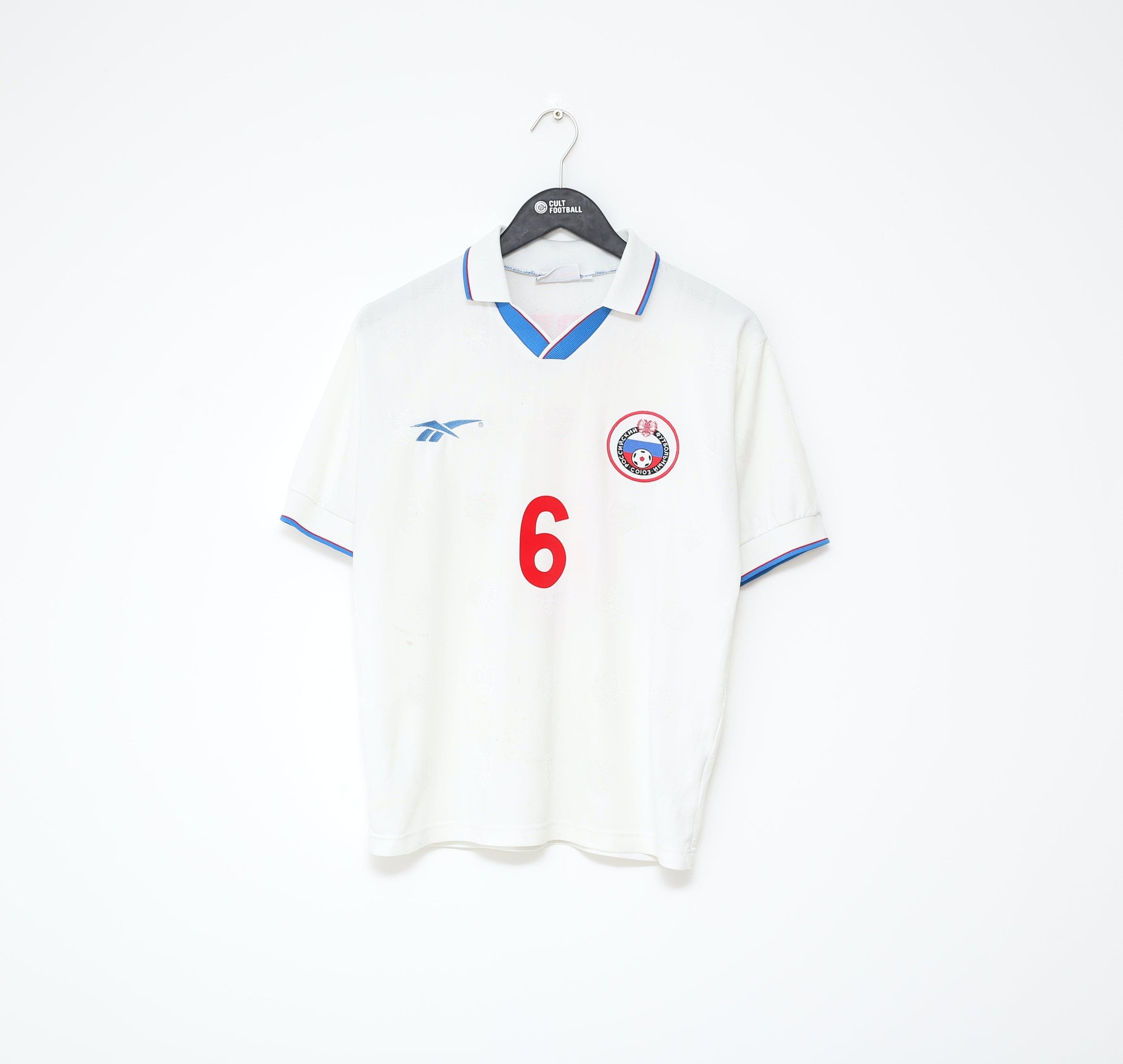 1996/98 KARPIN #6 Russia Vintage Reebok Home Football Shirt (S) Real Sociedad