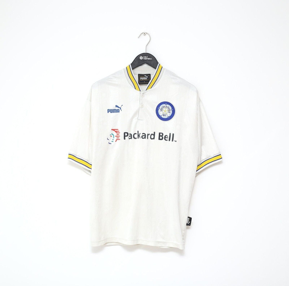 1996/98 LEEDS UNITED Vintage PUMA Home Football Shirt Jersey (L)