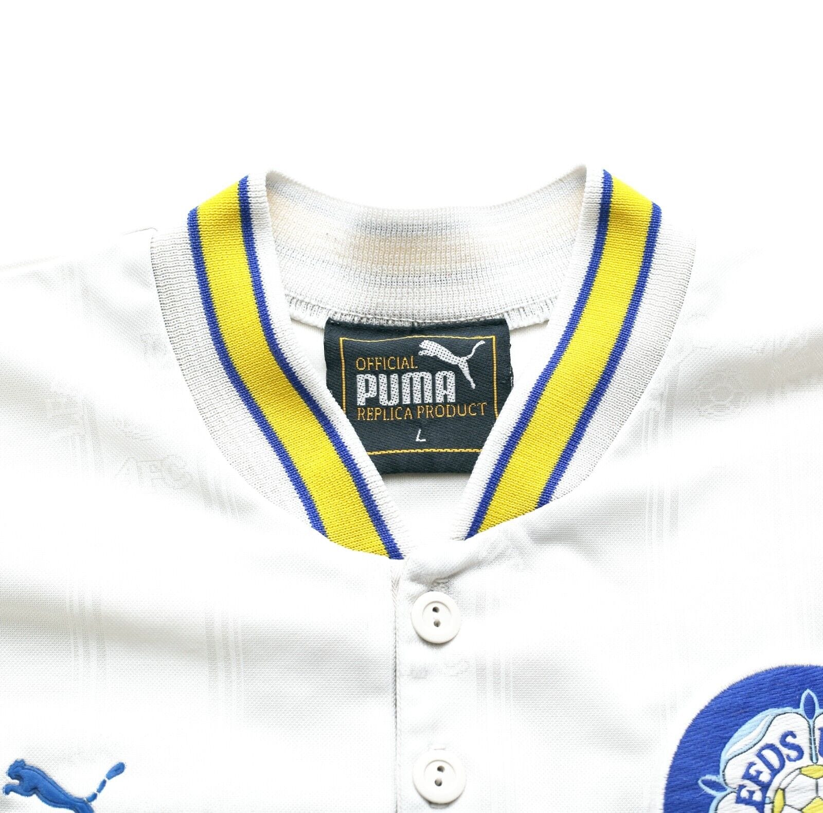 1996/98 LEEDS UNITED Vintage PUMA Home Football Shirt Jersey (L)