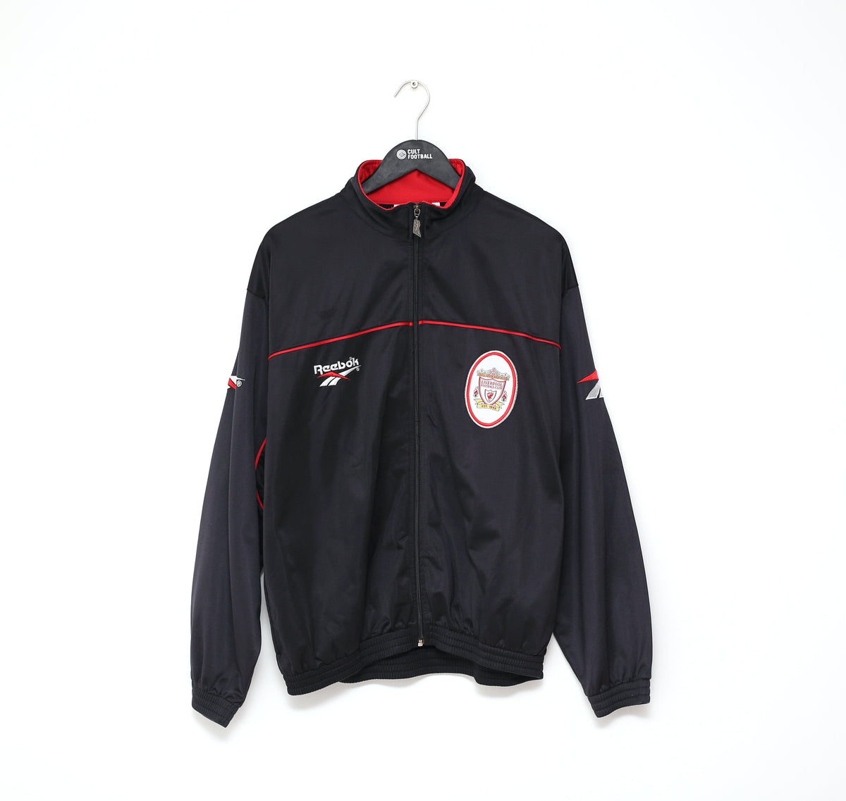 1996/98 LIVERPOOL Vintage Reebok Full Football Tracksuit Jacket Track Top (L)