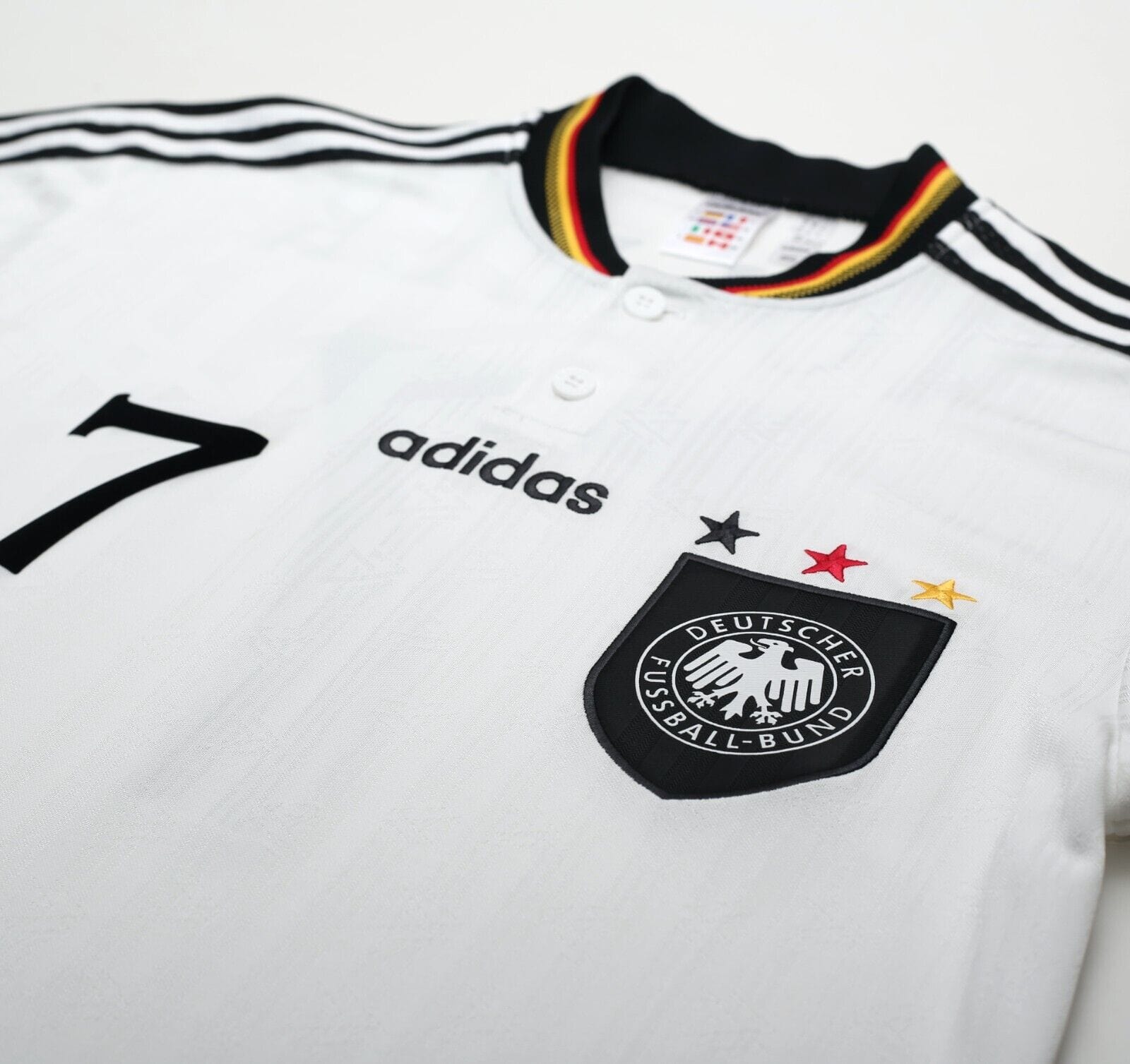 1996/98 MOLLER #7 Germany Retro adidas Originals Home Football Shirt (M) Euro 96