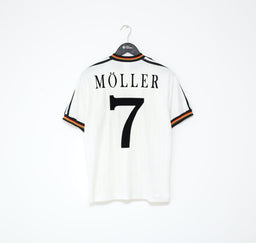 1996/98 MOLLER #7 Germany Vintage adidas Euro 96 Home Football Shirt Jersey (M)