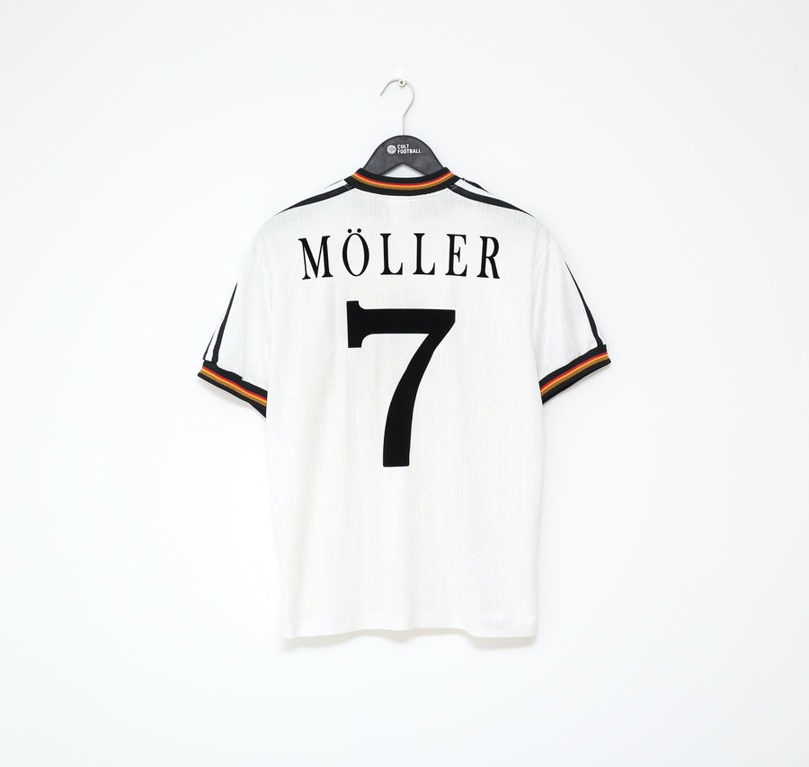 1996/98 MOLLER #7 Germany Vintage adidas Euro 96 Home Football Shirt Jersey (M)