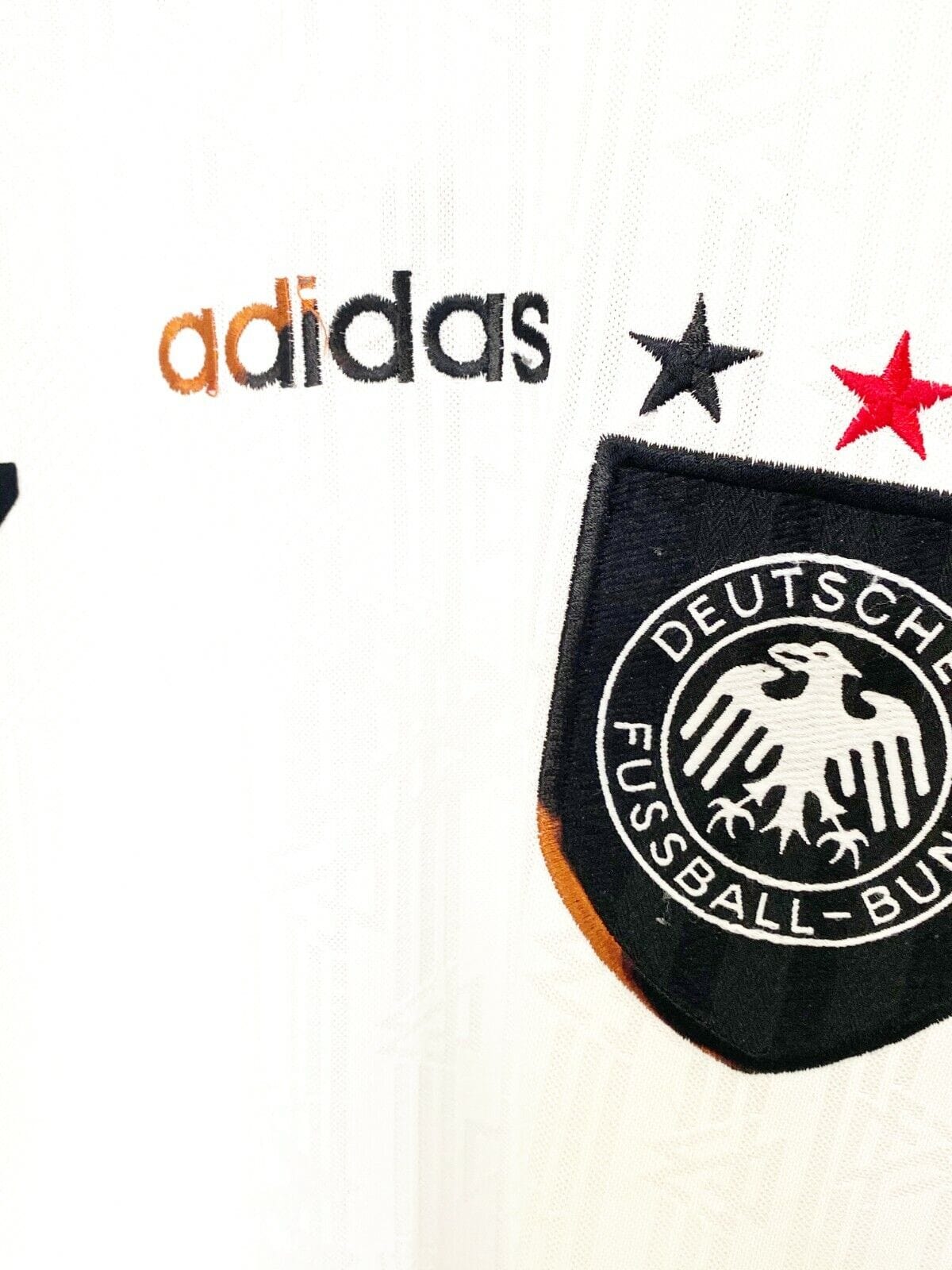 1996/98 MOLLER #7 Germany Vintage adidas Euro 96 Home Football Shirt Jersey (M)