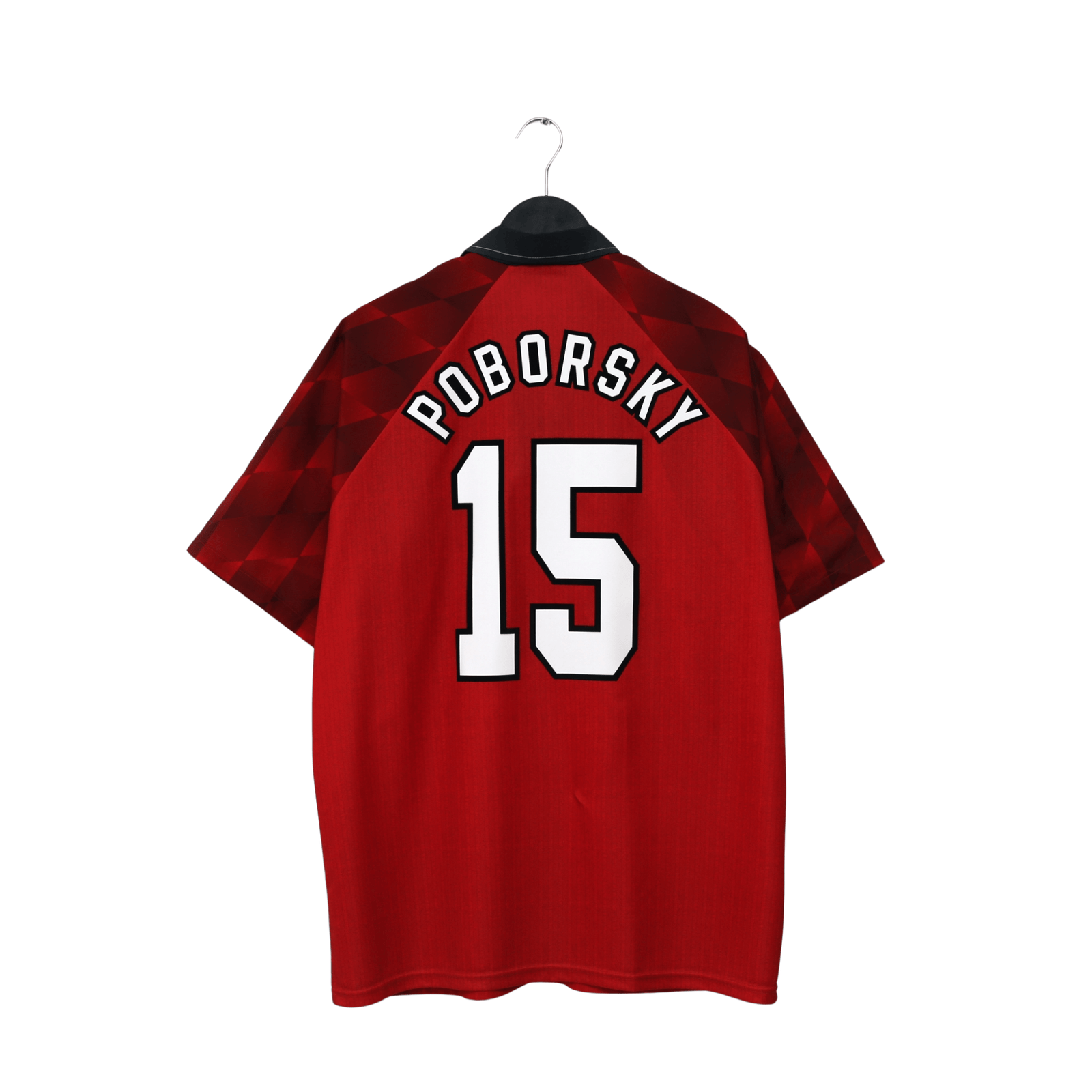 1996/98 Poborsky #15 Manchester United Vintage Umbro Home Football Shirt (XL)