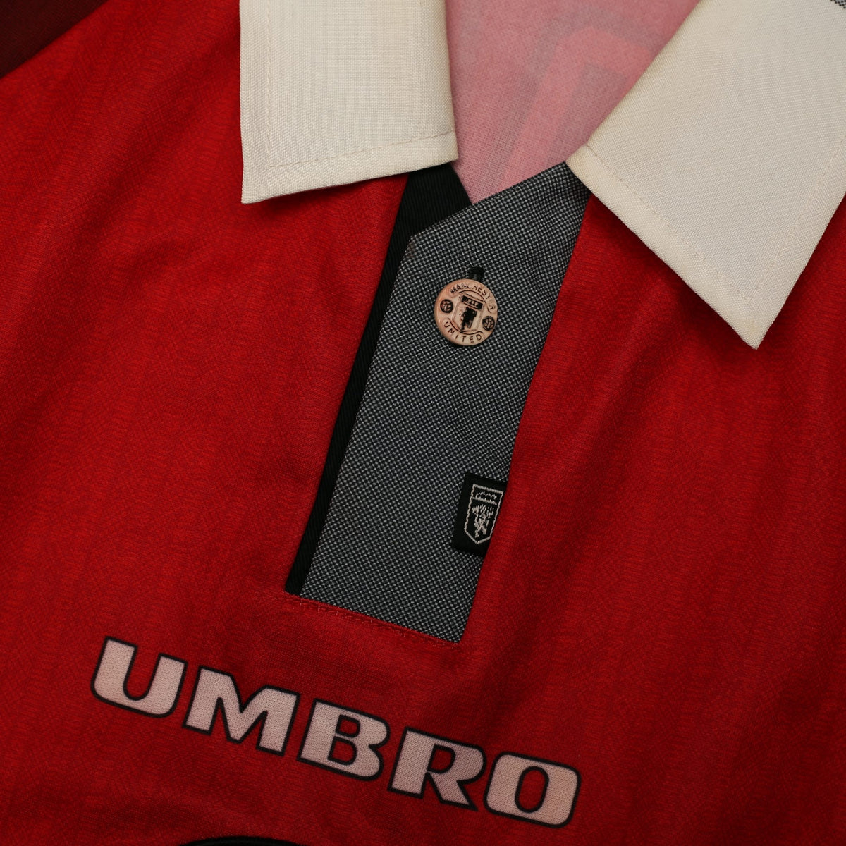 1996/98 Poborsky #15 Manchester United Vintage Umbro Home Football Shirt (XL)