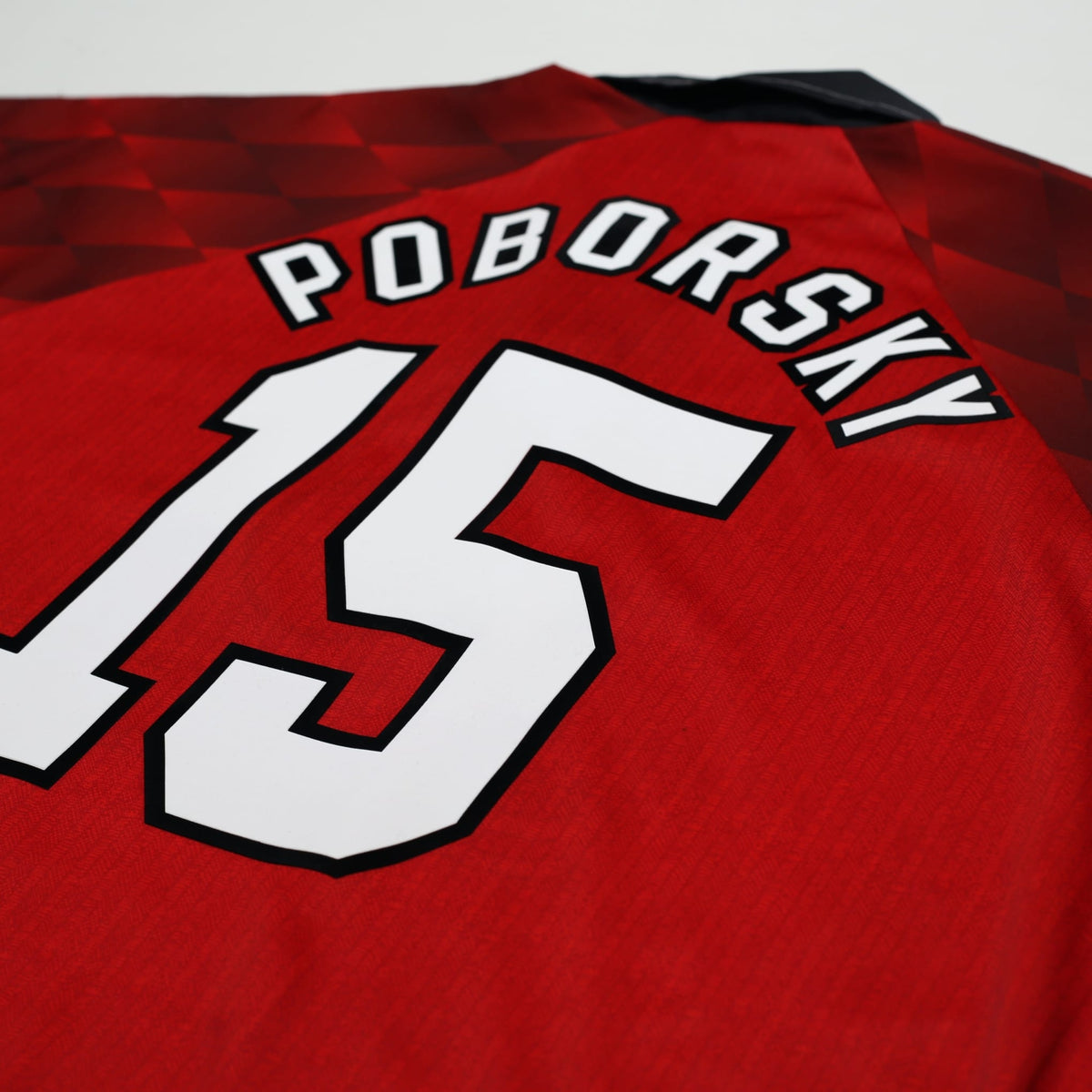 1996/98 Poborsky #15 Manchester United Vintage Umbro Home Football Shirt (XL)