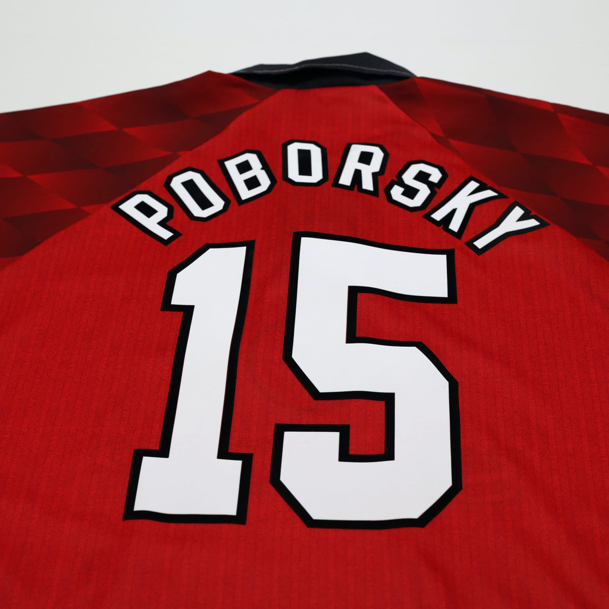1996/98 Poborsky #15 Manchester United Vintage Umbro Home Football Shirt (XL)