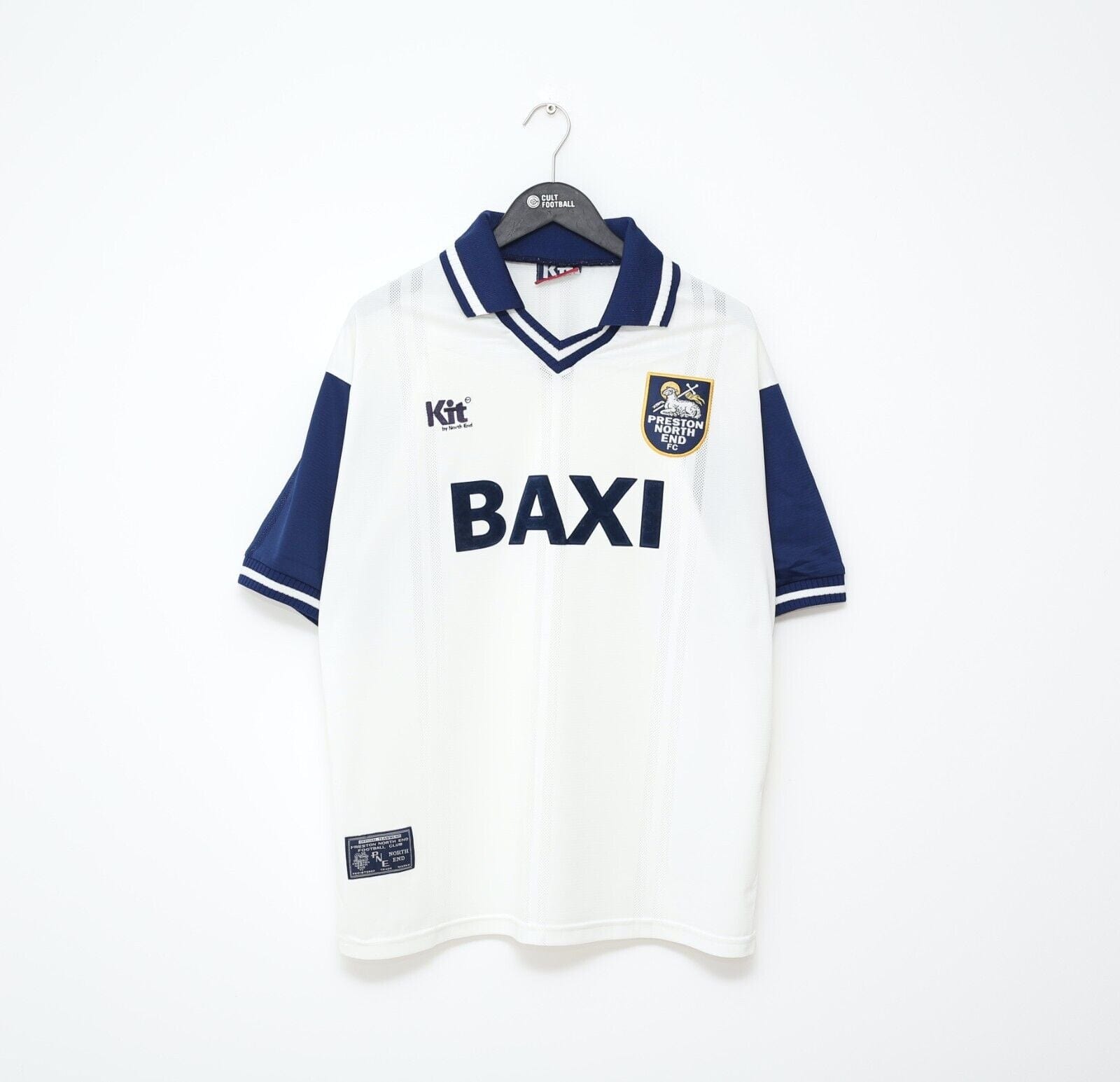 1996/98 PRESTON NORTH END Vintage Kit By North End Home Football Shirt (L)