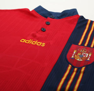 1996/98 SPAIN Vintage adidas Home Football Shirt (XL) EURO 96