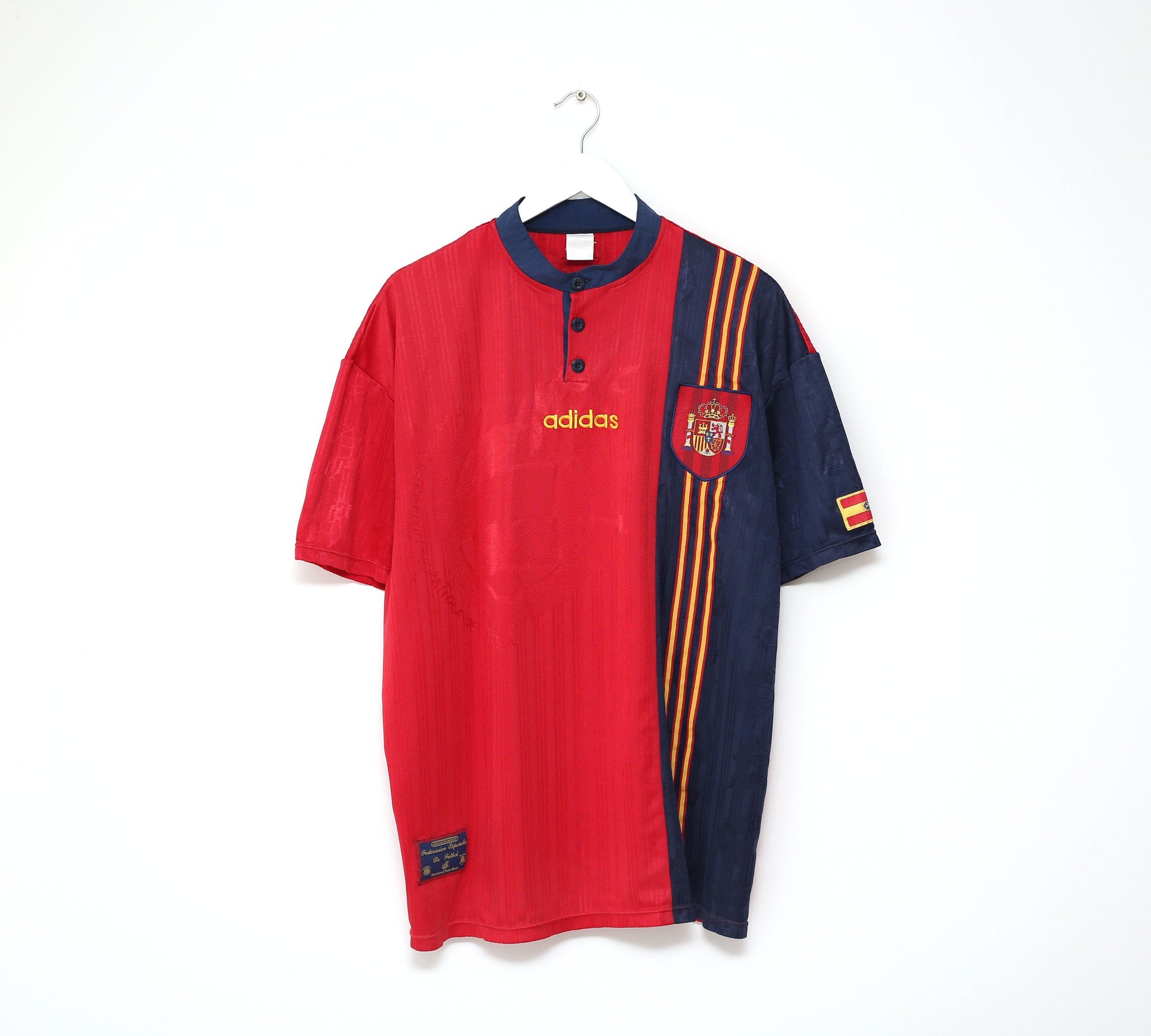 1996/98 SPAIN Vintage adidas Home Football Shirt (XXL) EURO 96