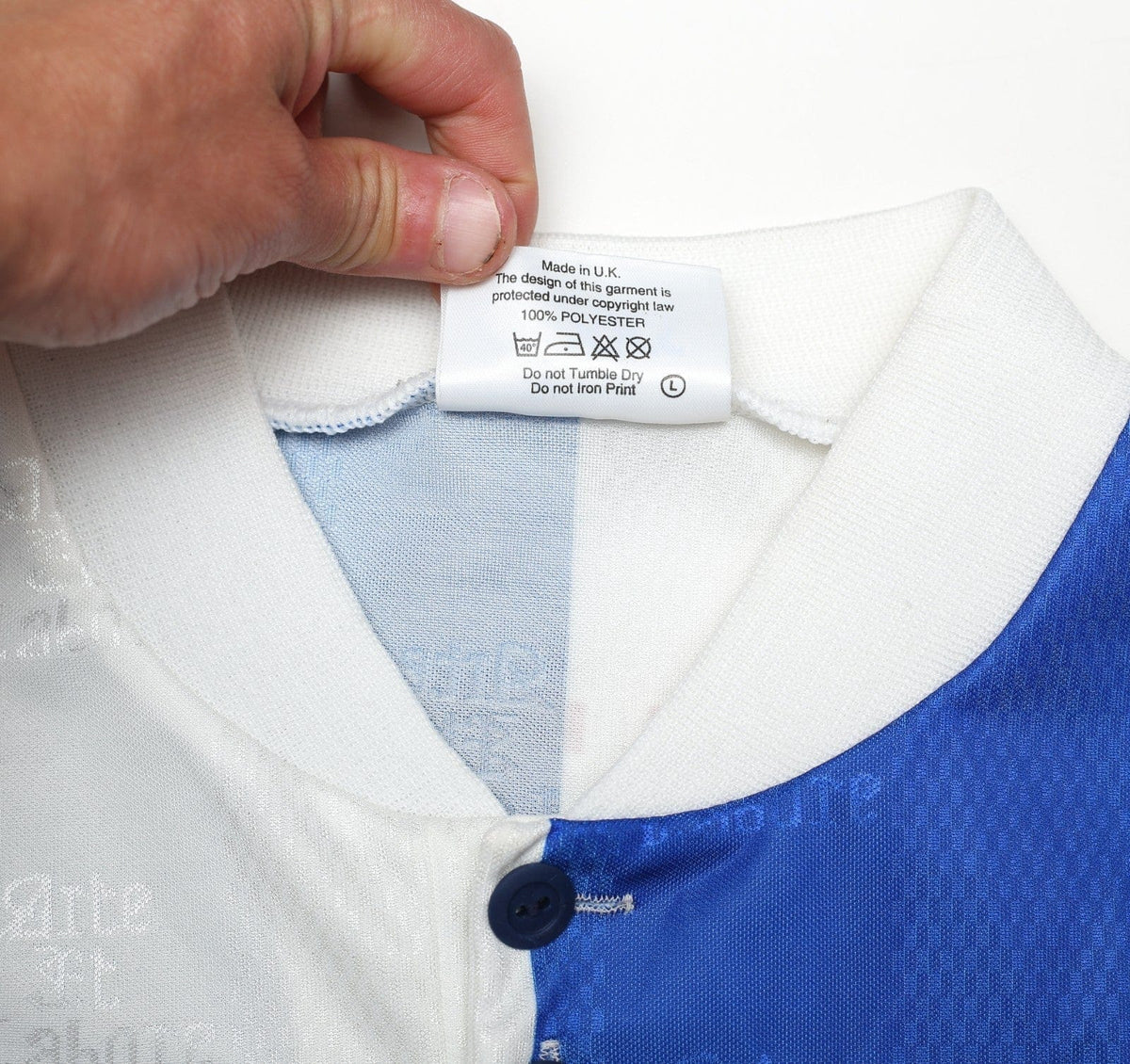 1996/98 SUTTON #9 Blackburn Rovers Vintage ASICS Home Football Shirt (L)