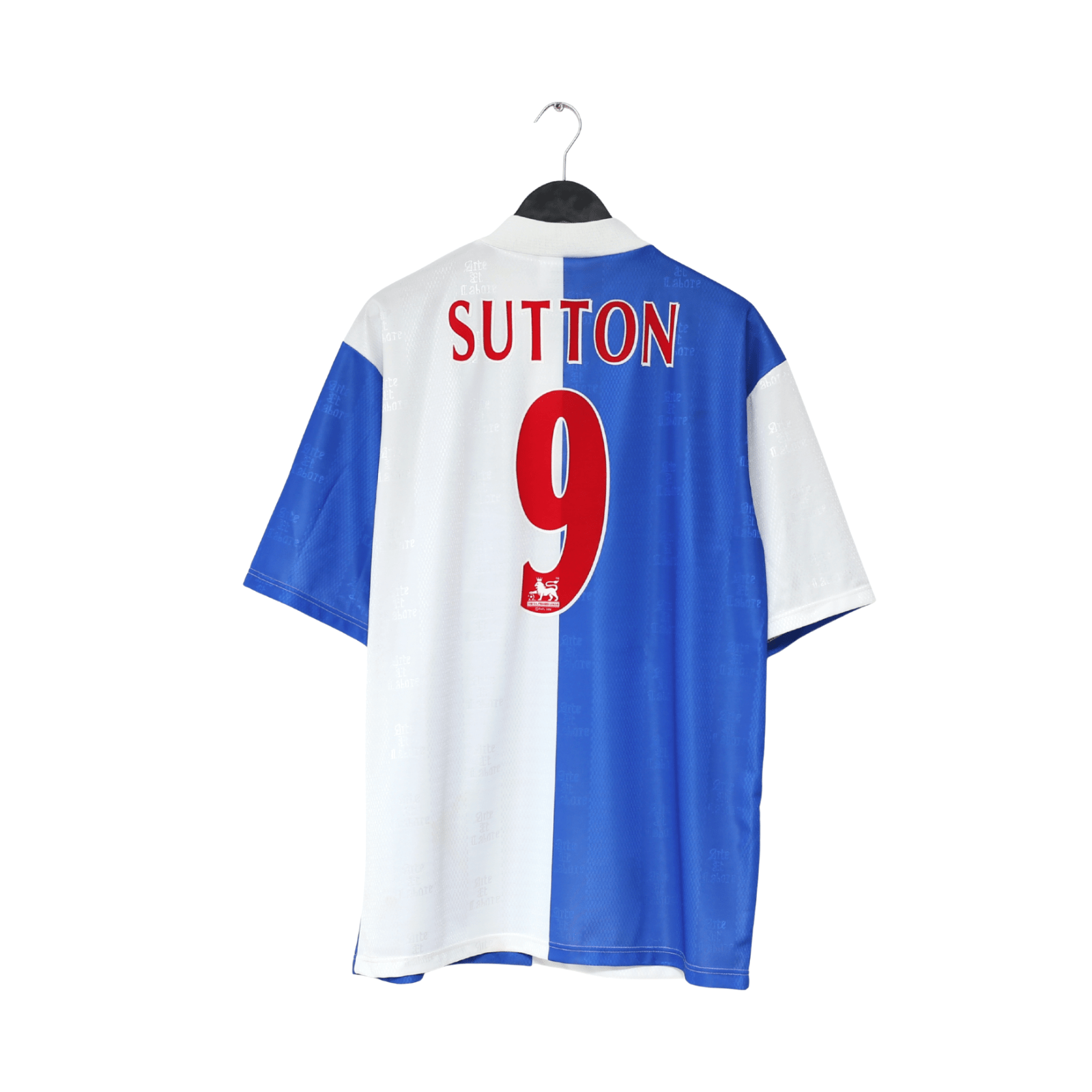 1996/98 SUTTON #9 Blackburn Rovers Vintage ASICS Home Football Shirt (L)