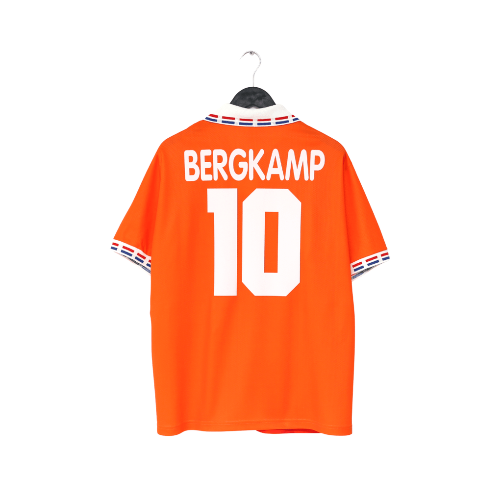 1996 BERGKAMP #10 Holland Vintage Lotto Home Football Shirt (L) Netherlands