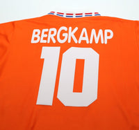 1996 BERGKAMP #10 Holland Vintage Lotto Home Football Shirt (L) Netherlands