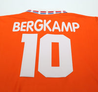 1996 BERGKAMP #10 Holland Vintage Lotto Home Football Shirt (L) Netherlands