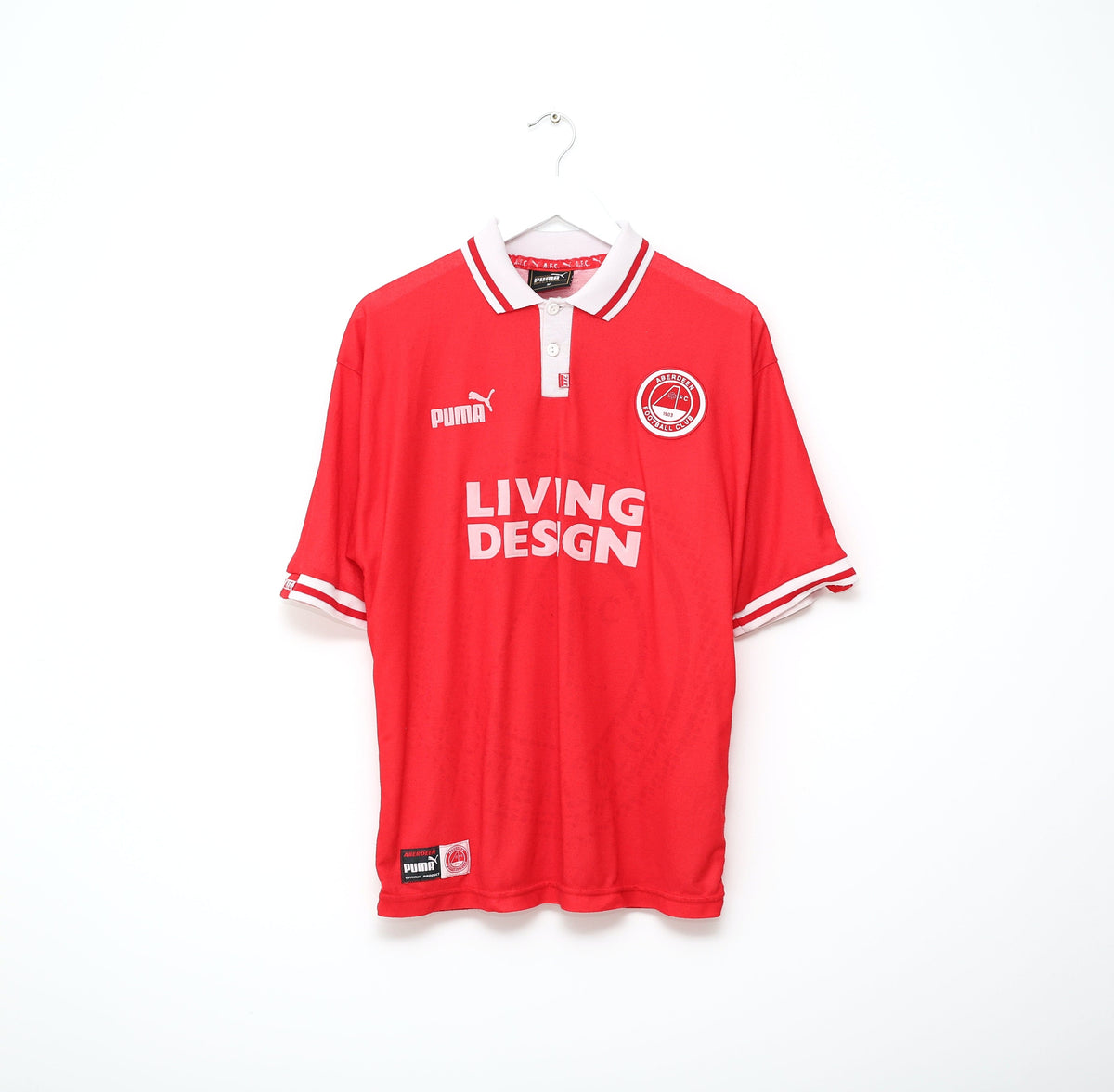 1997/98 ABERDEEN Vintage PUMA Home Football Shirt Jersey (M)