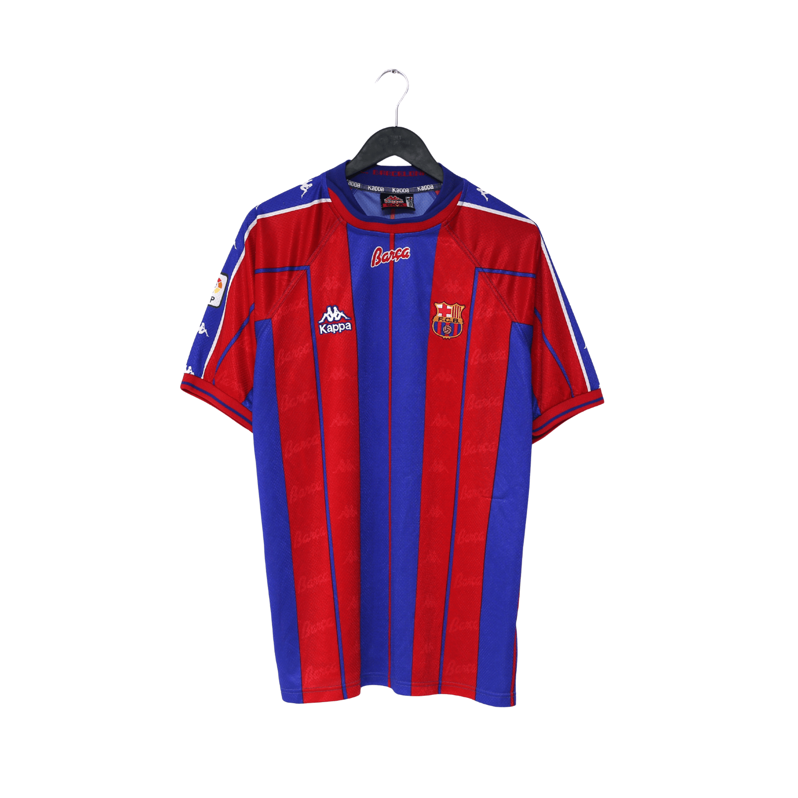 1997/98 ANDERSON #9 Barcelona Vintage Kappa Player Spec Home Football Shirt (XL)