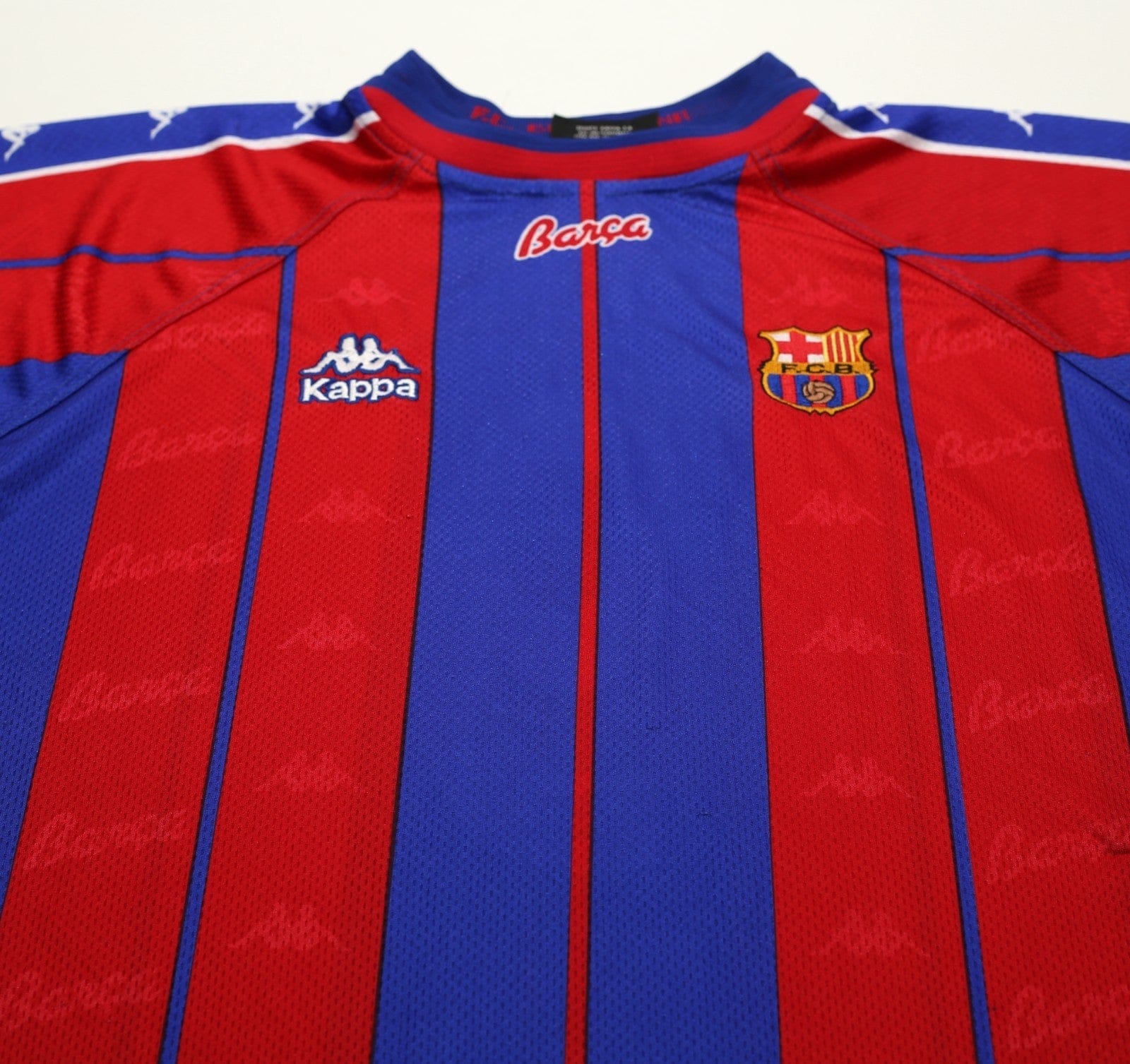 1997/98 ANDERSON #9 Barcelona Vintage Kappa Player Spec Home Football Shirt (XL)