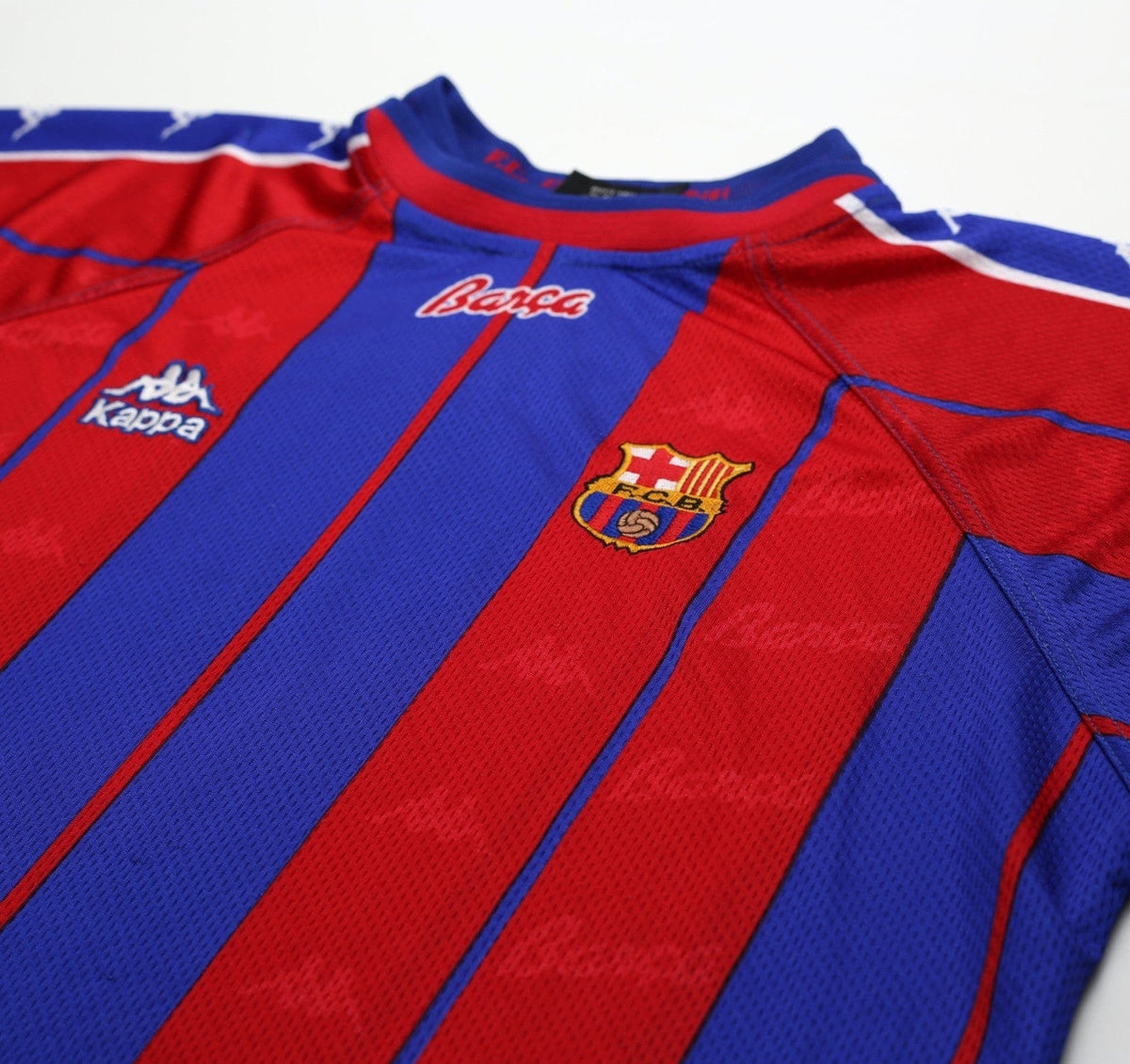 1997/98 ANDERSON #9 Barcelona Vintage Kappa Player Spec Home Football Shirt (XL)