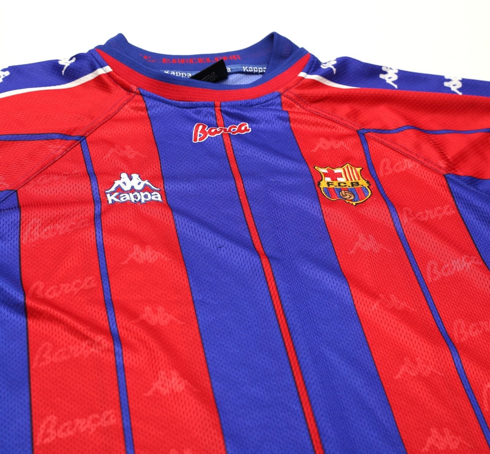 1997/98 BARCELONA Vintage Kappa Home Football Shirt Jersey (S/M)