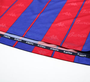 1997/98 BARCELONA Vintage Kappa Home Football Shirt (S) RIVALDO FIGO Era