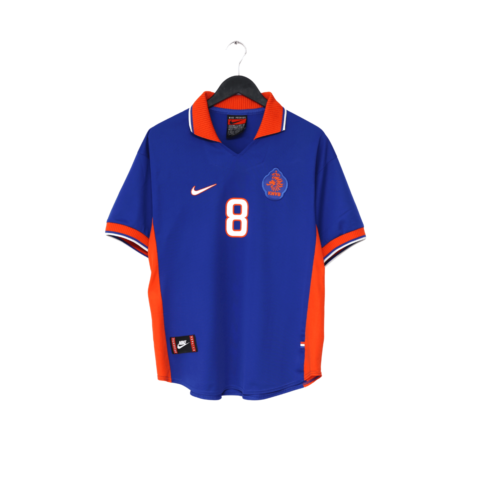 1997/98 BERGKAMP #8 Holland Vintage Nike Away Football Shirt (L) Netherlands