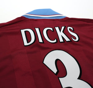 1997/98 DICKS #3 West Ham United Vintage PONY Football Shirt (L)