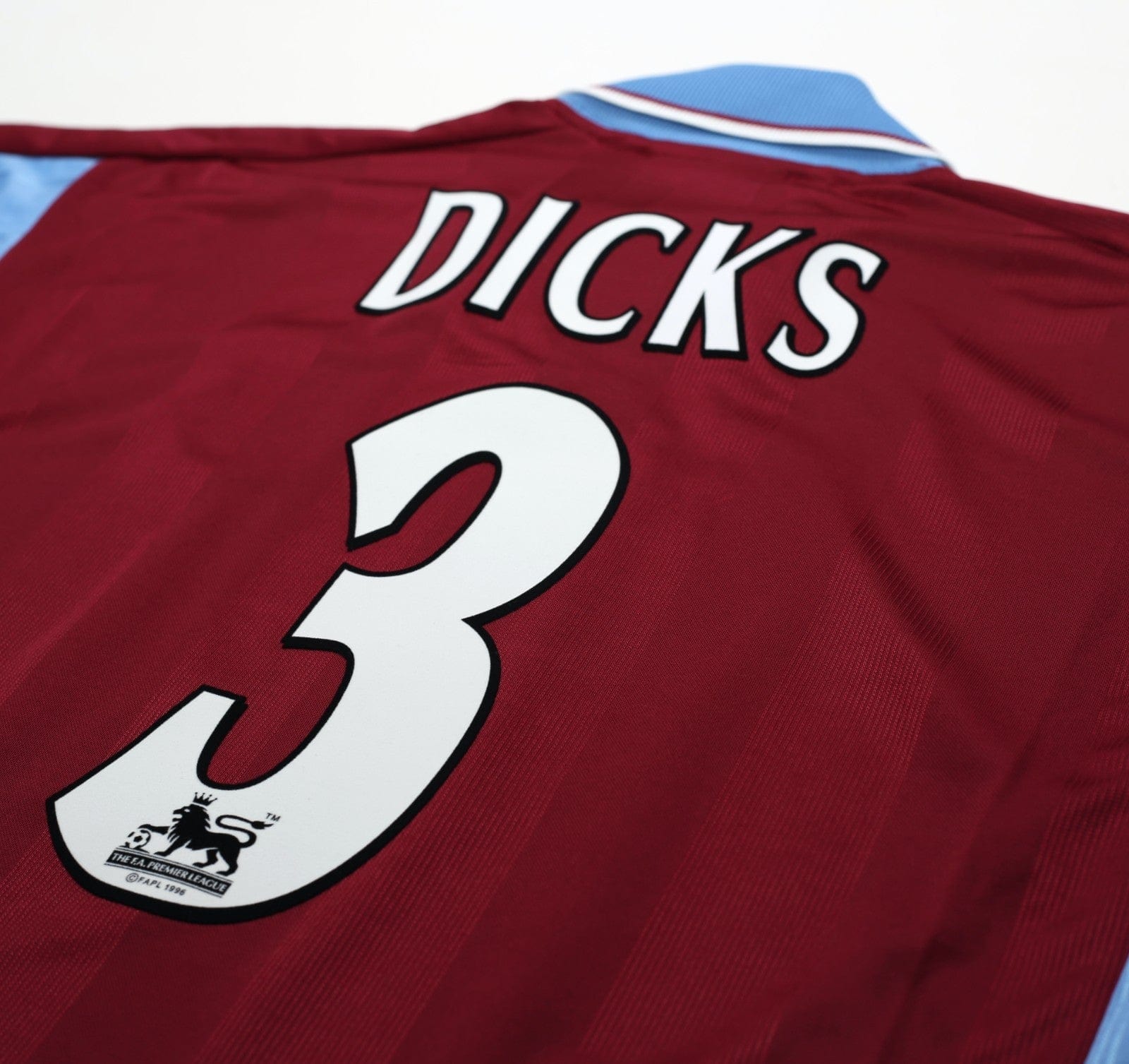 1997/98 DICKS #3 West Ham United Vintage PONY Football Shirt (L)
