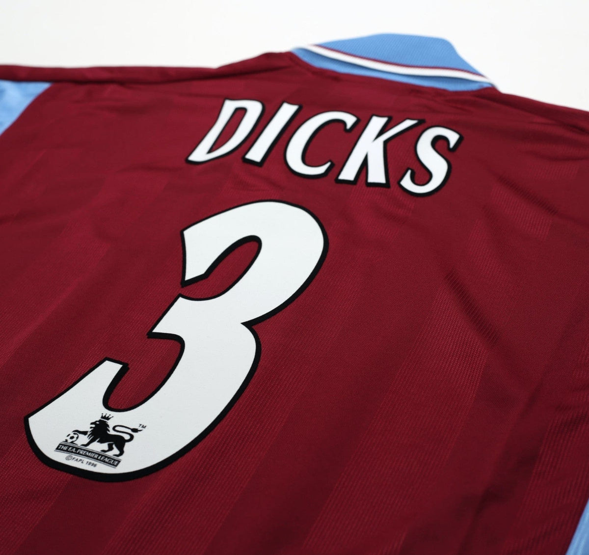 1997/98 DICKS #3 West Ham United Vintage PONY Football Shirt (L)