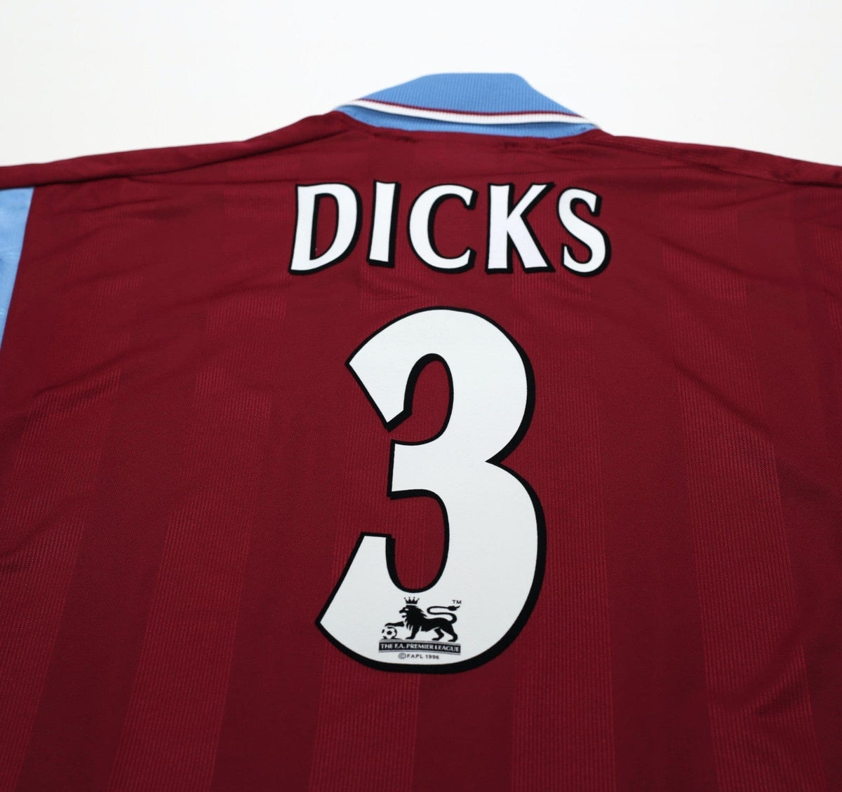 1997/98 DICKS #3 West Ham United Vintage PONY Football Shirt (L)