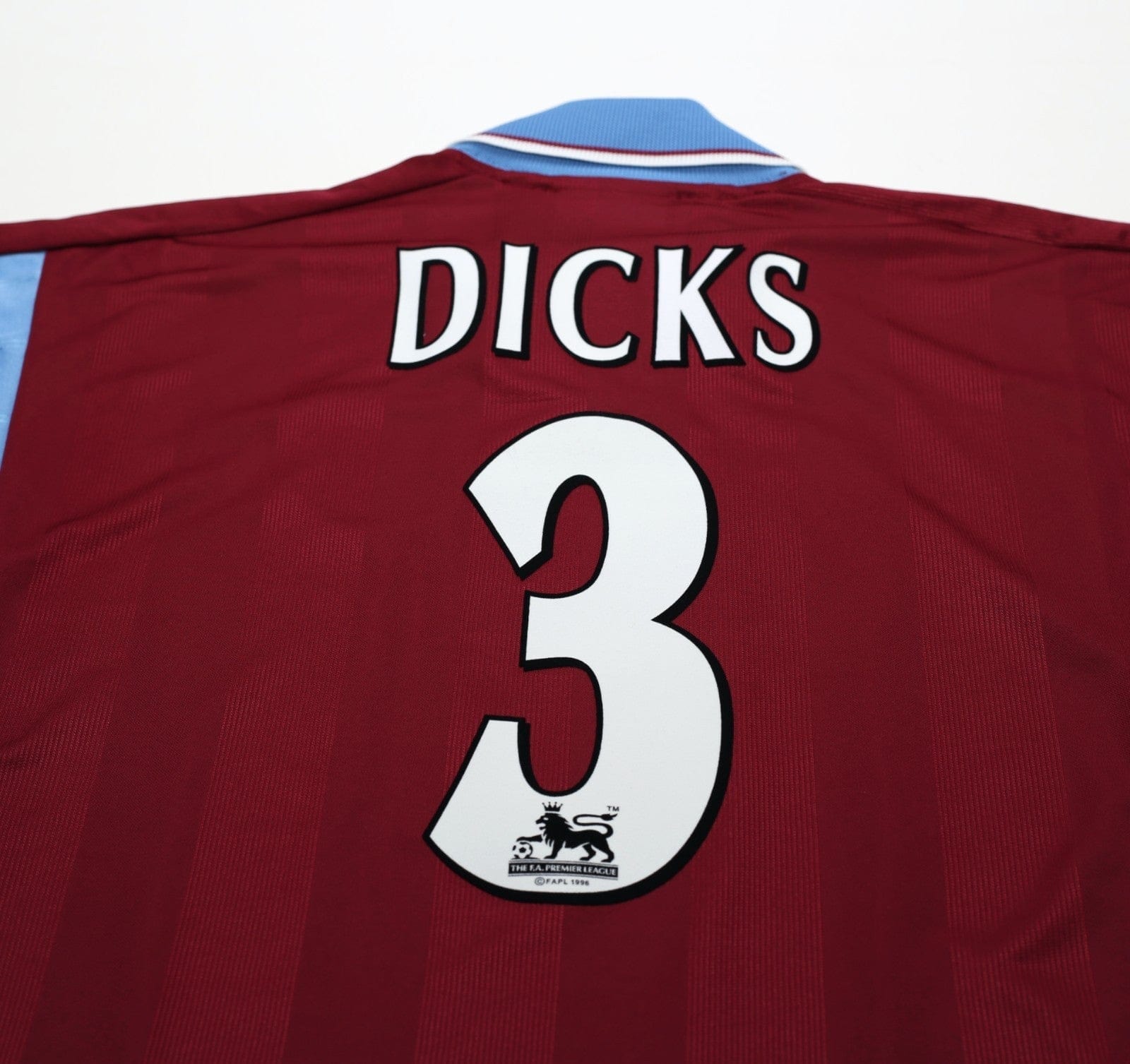 1997/98 DICKS #3 West Ham United Vintage PONY Football Shirt (L)