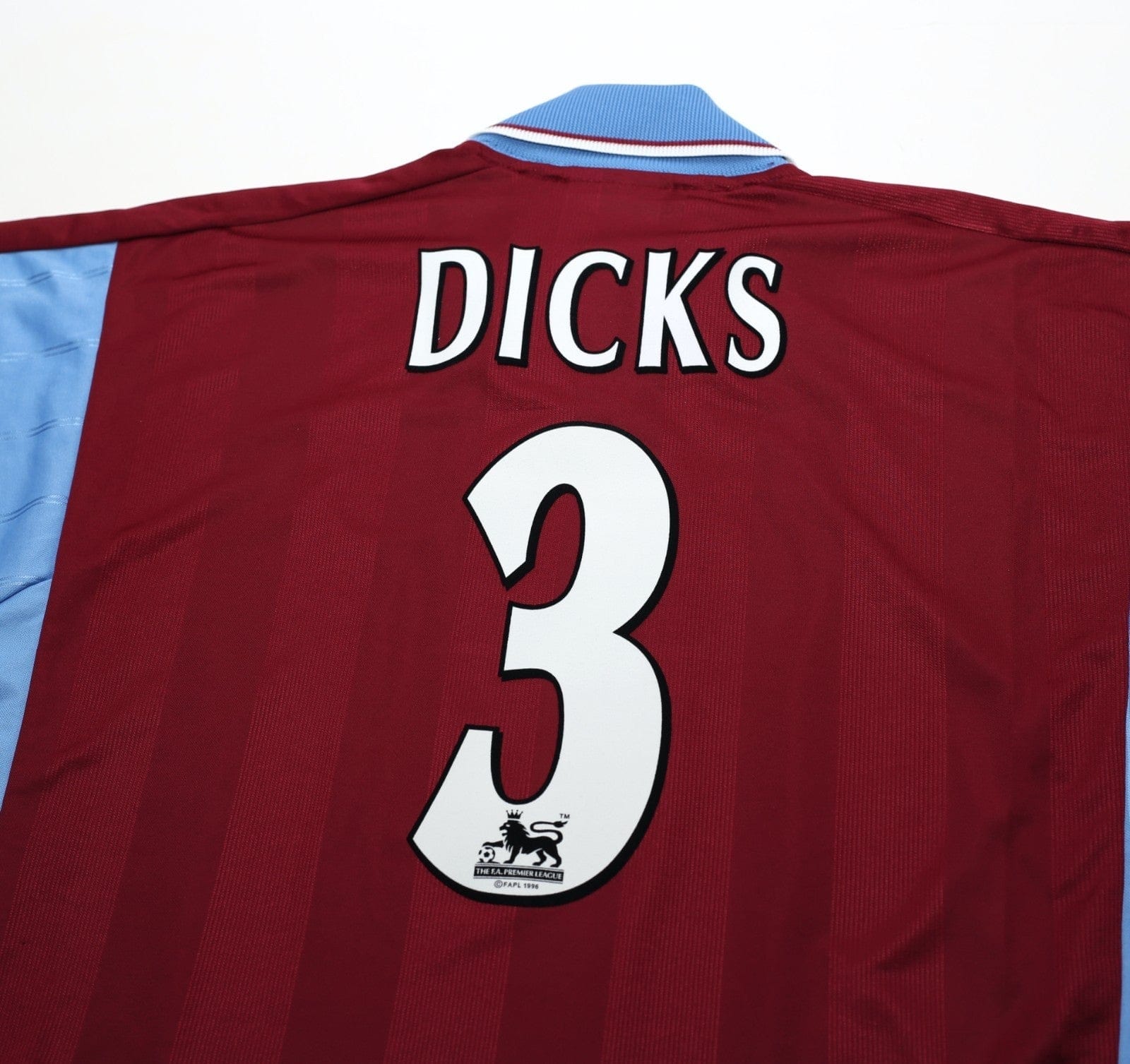 1997/98 DICKS #3 West Ham United Vintage PONY Football Shirt (L)