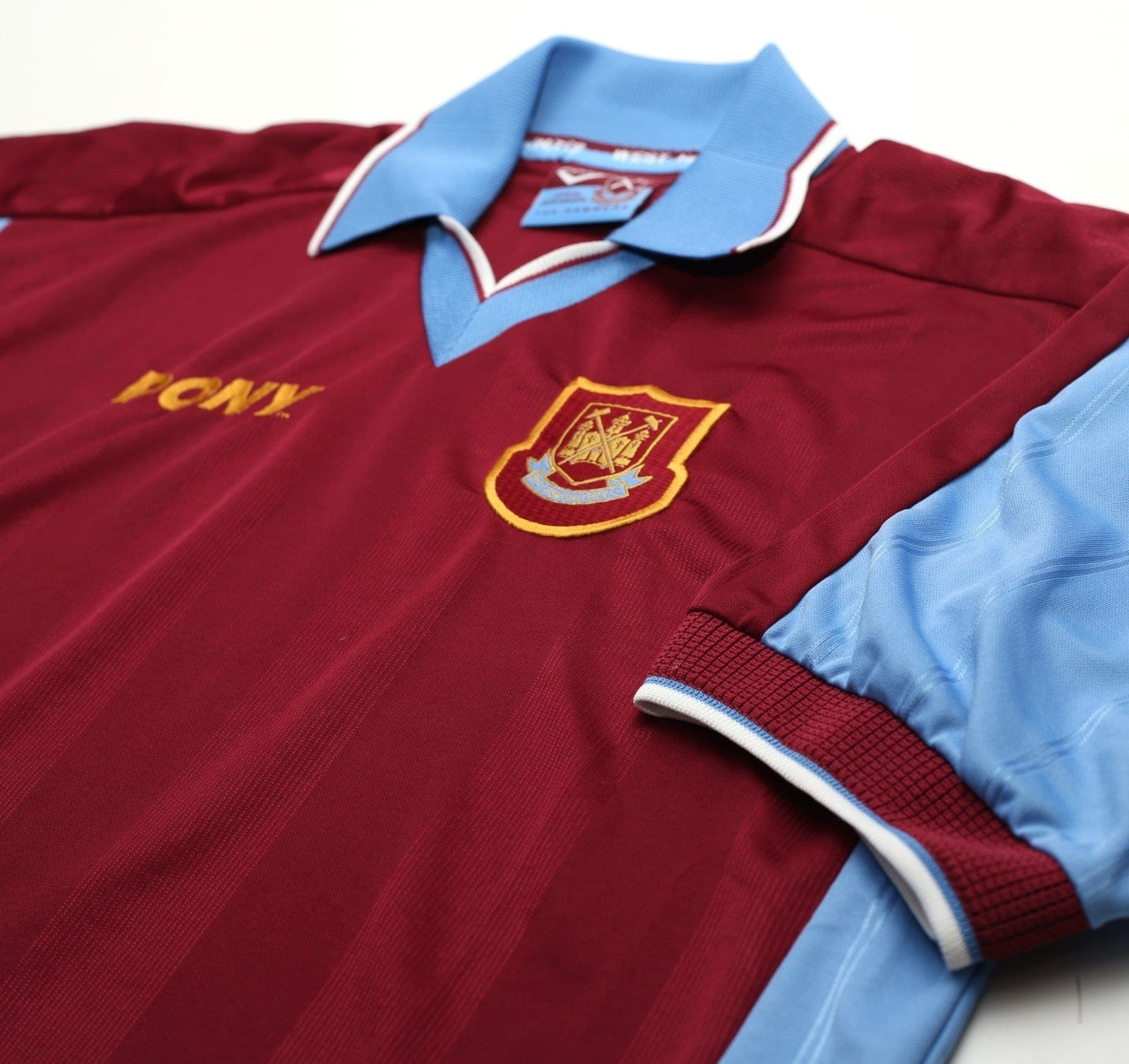 1997/98 DICKS #3 West Ham United Vintage PONY Football Shirt (L)