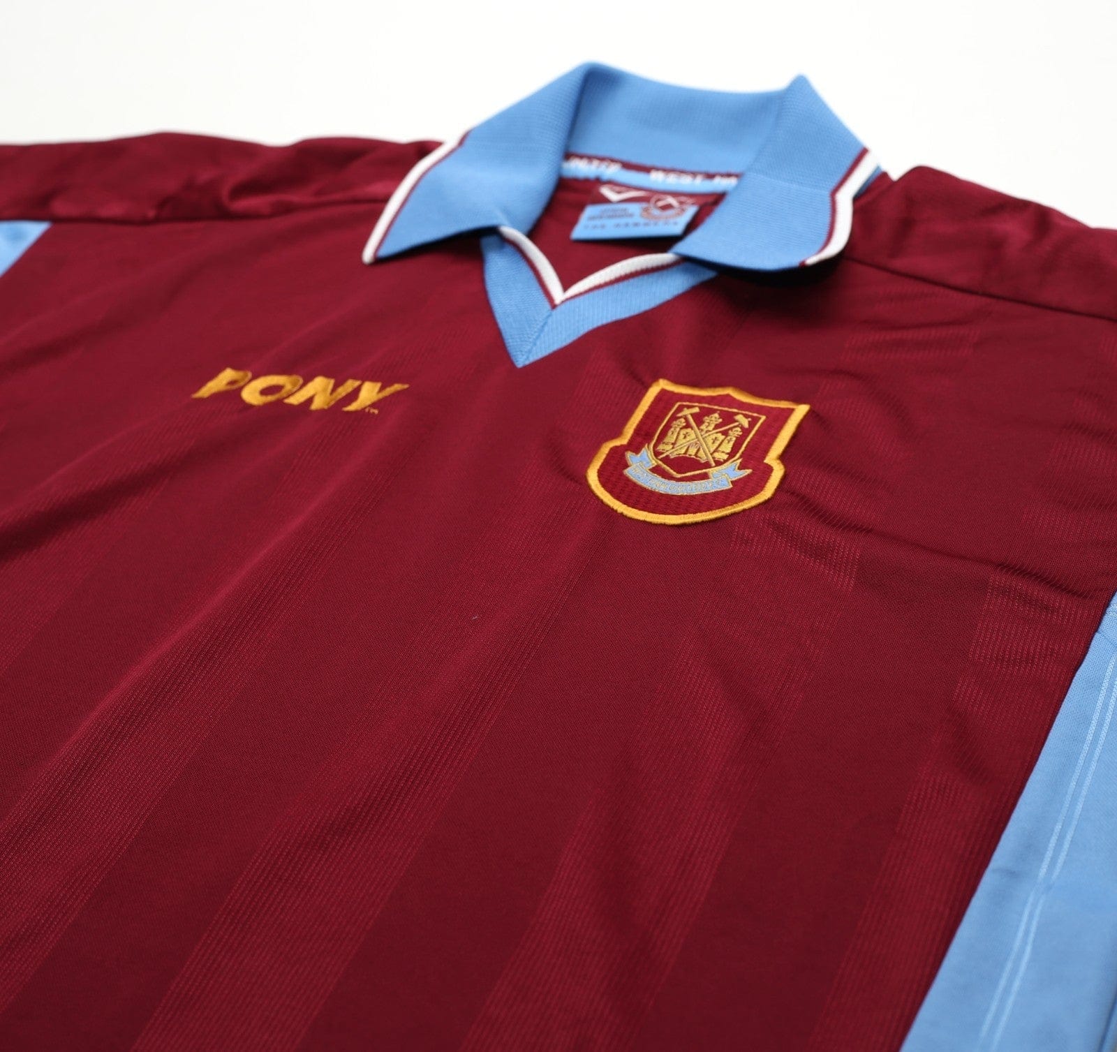 1997/98 DICKS #3 West Ham United Vintage PONY Football Shirt (L)